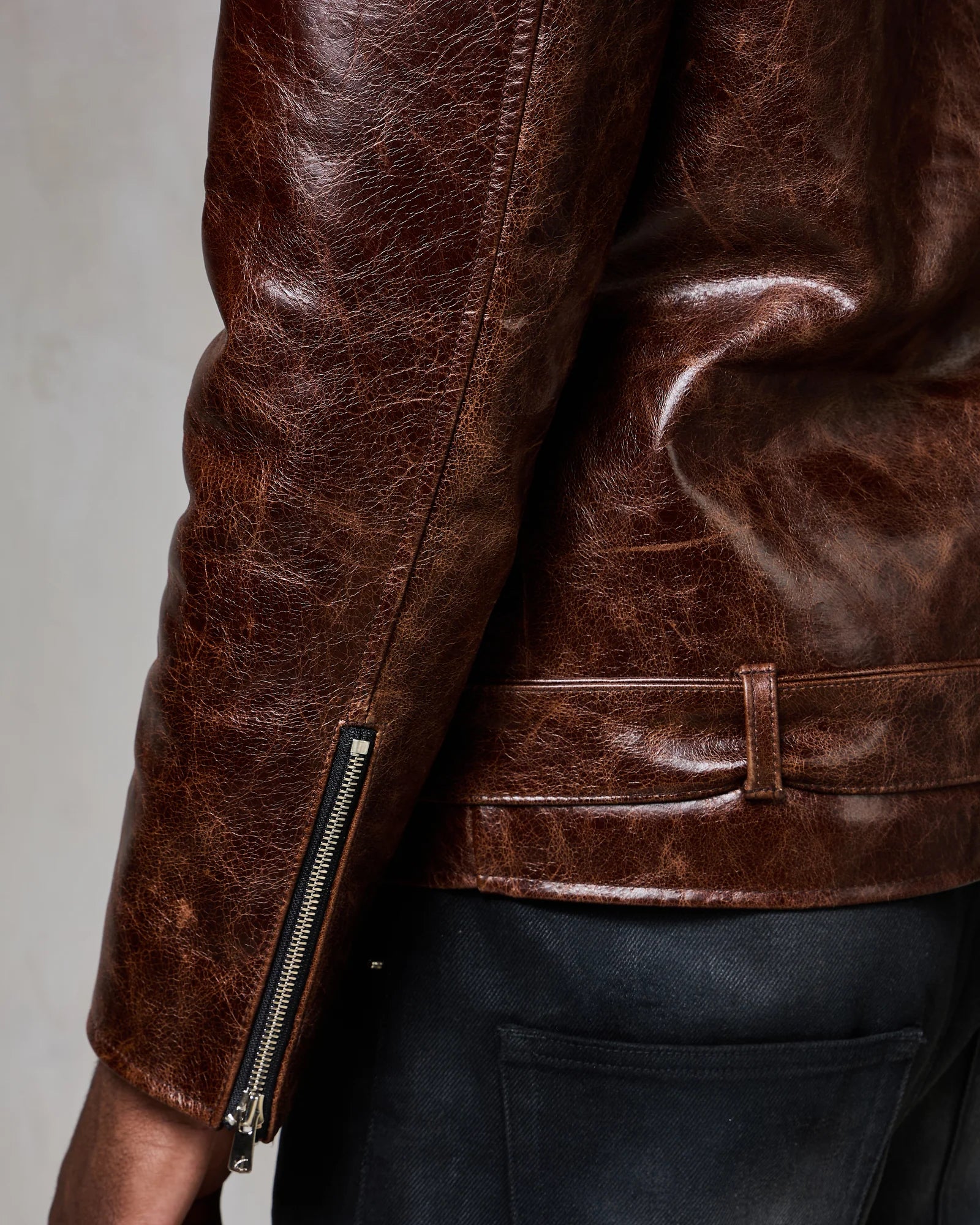 Decayed Brown Leather Jacket