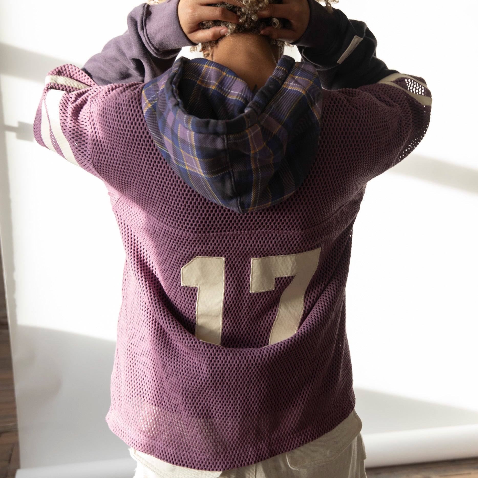 filthy® fishnet football jersey (purple)