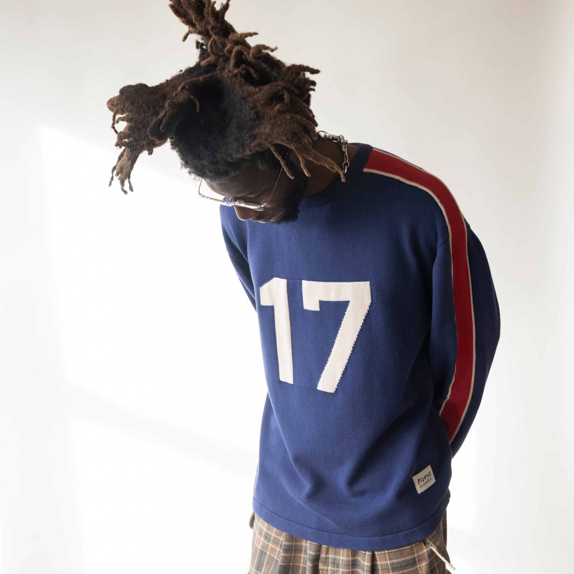 filthy® stripe knit sweater (navy)