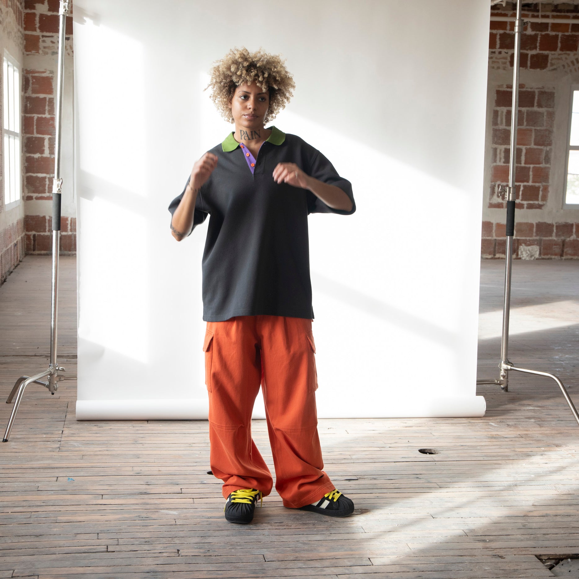 filthy® wide-leg cargo (orange)