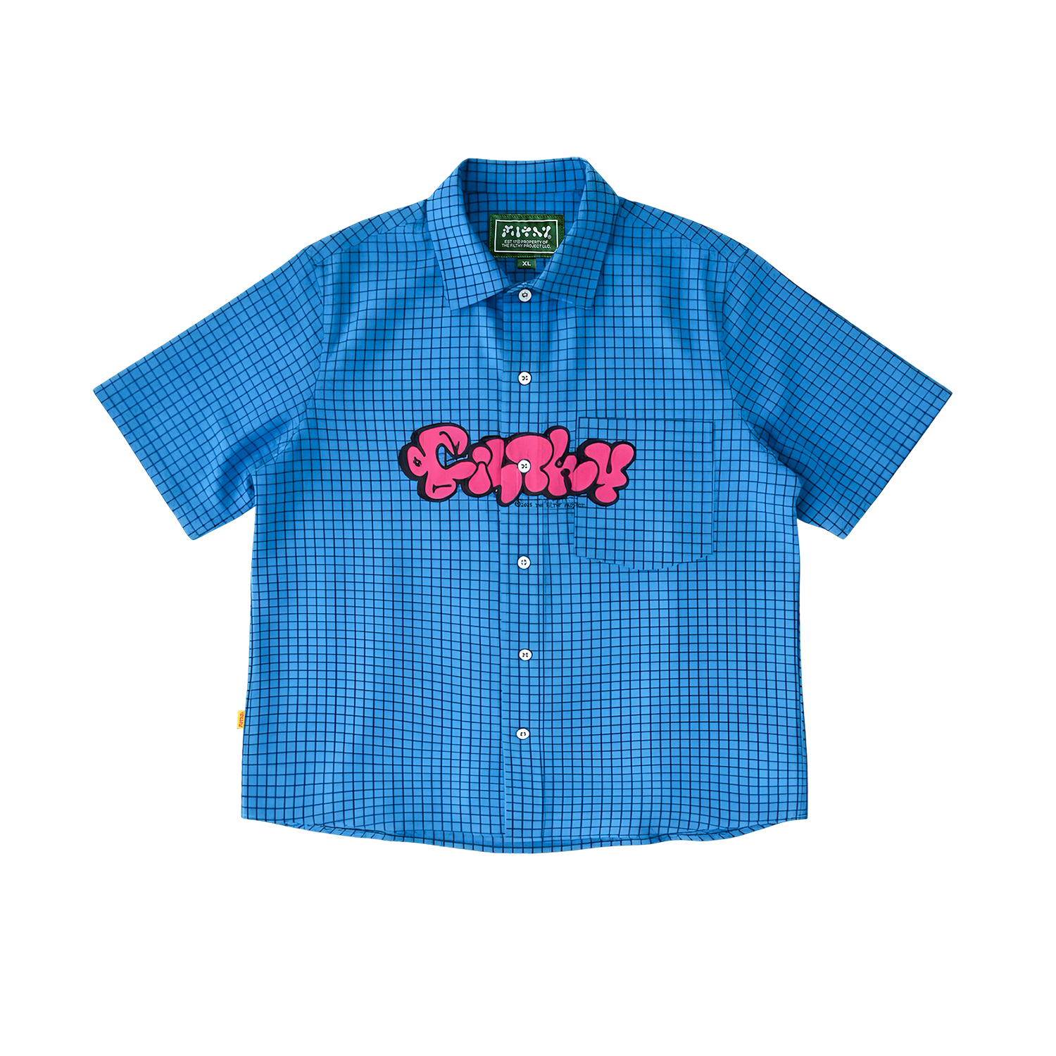 filthy® graph button up shirt (blue)