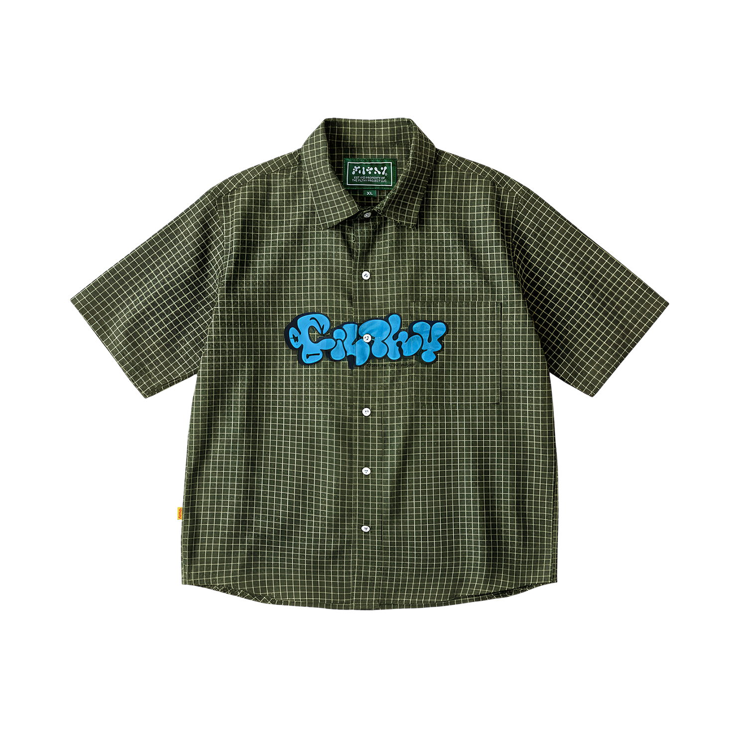 filthy® graph button up shirt (olive)