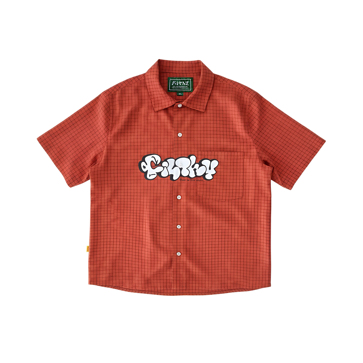 filthy® graph button up shirt (orange)