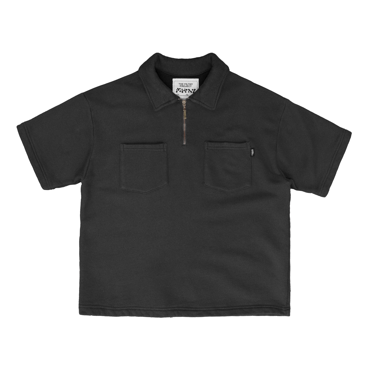 filthy® french terry qtr-zip shirt (faded black)