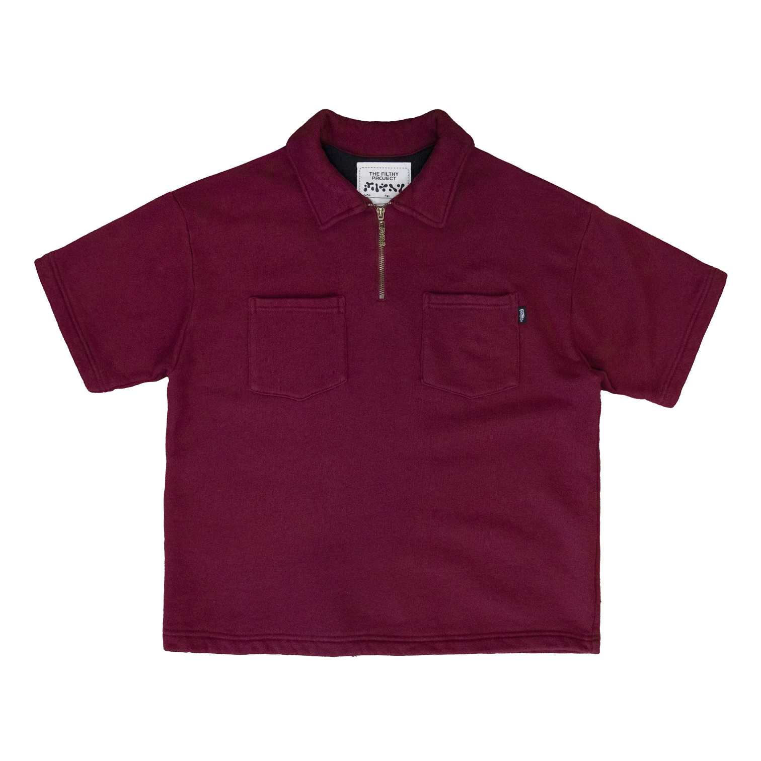 filthy® french terry qtr-zip shirt (maroon)