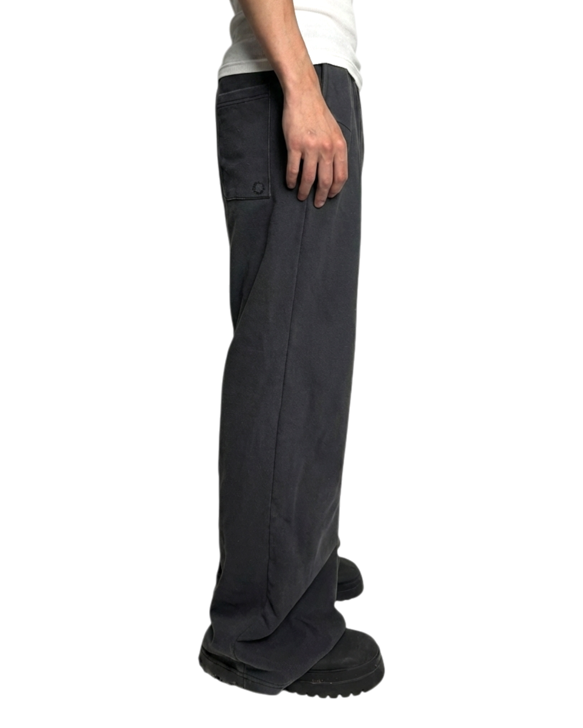 FLARED SWEATPANTS, WASHED BLACK