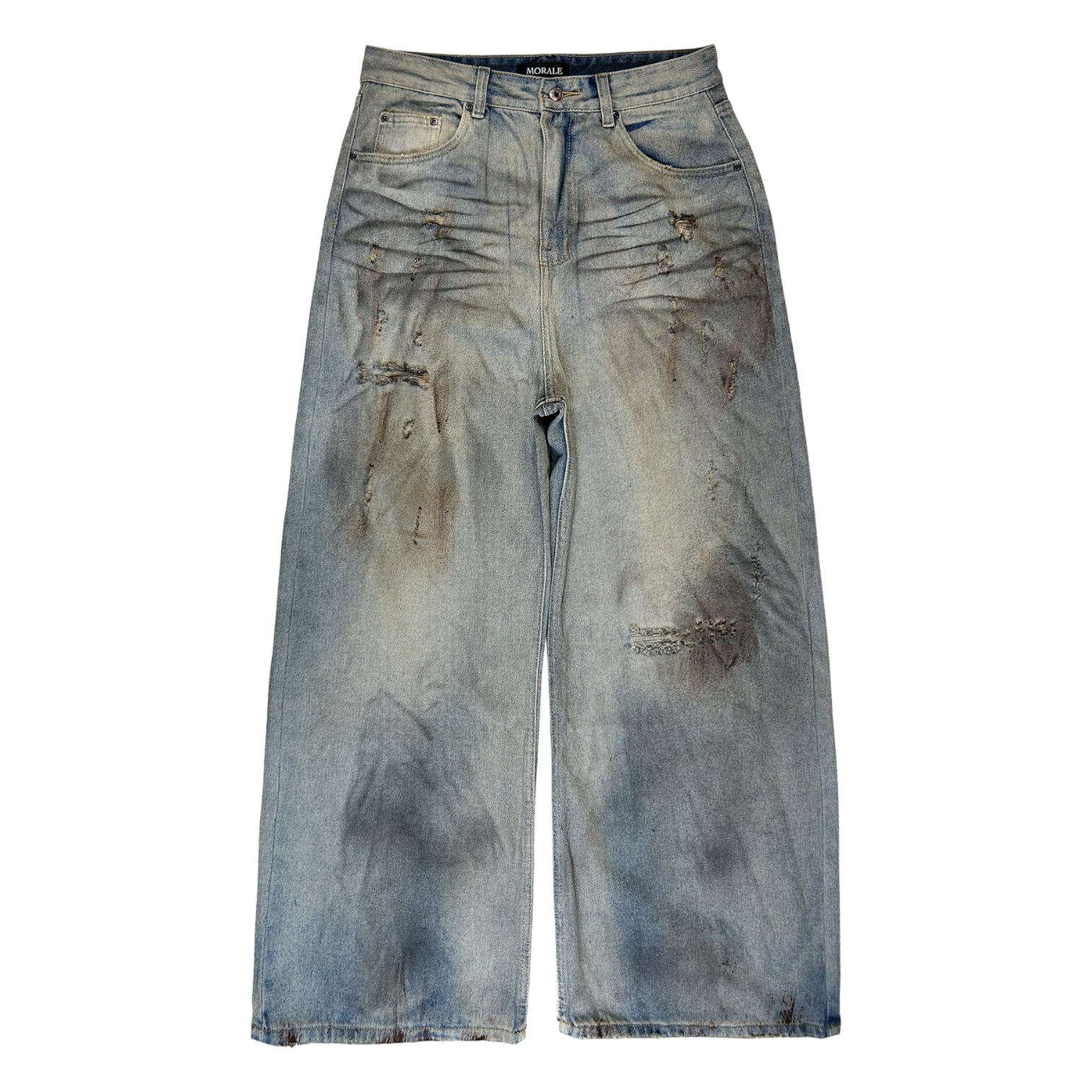 RUSTIC BLUE FADED BAGGY JEANS