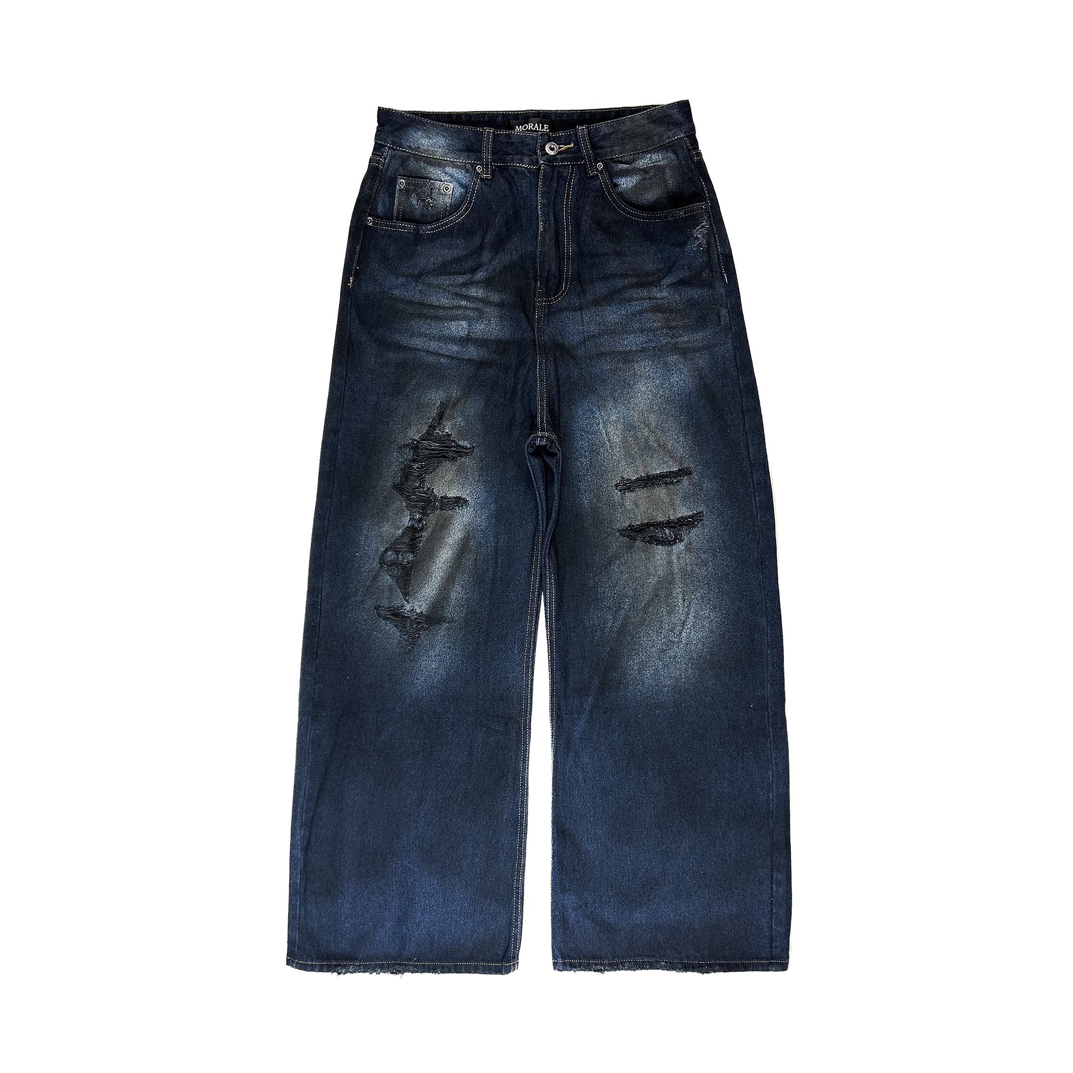 SPILLED OIL MIDNIGHT BLUE BAGGY JEANS
