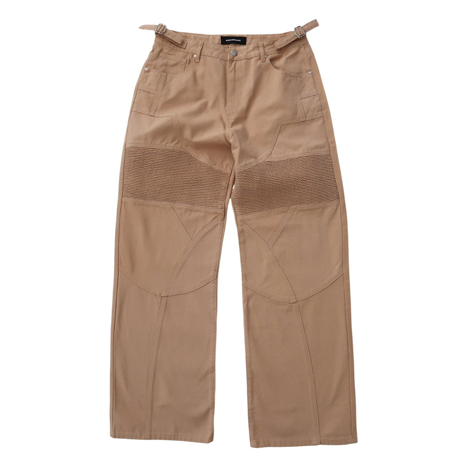 KHAKI BIKER TROUSERS