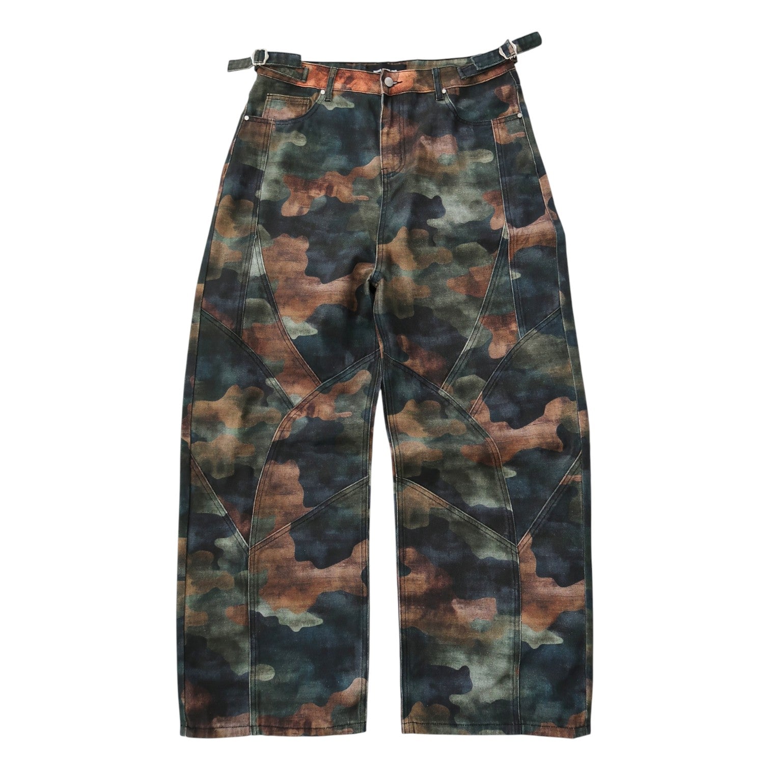 CAMO PANELED DENIM