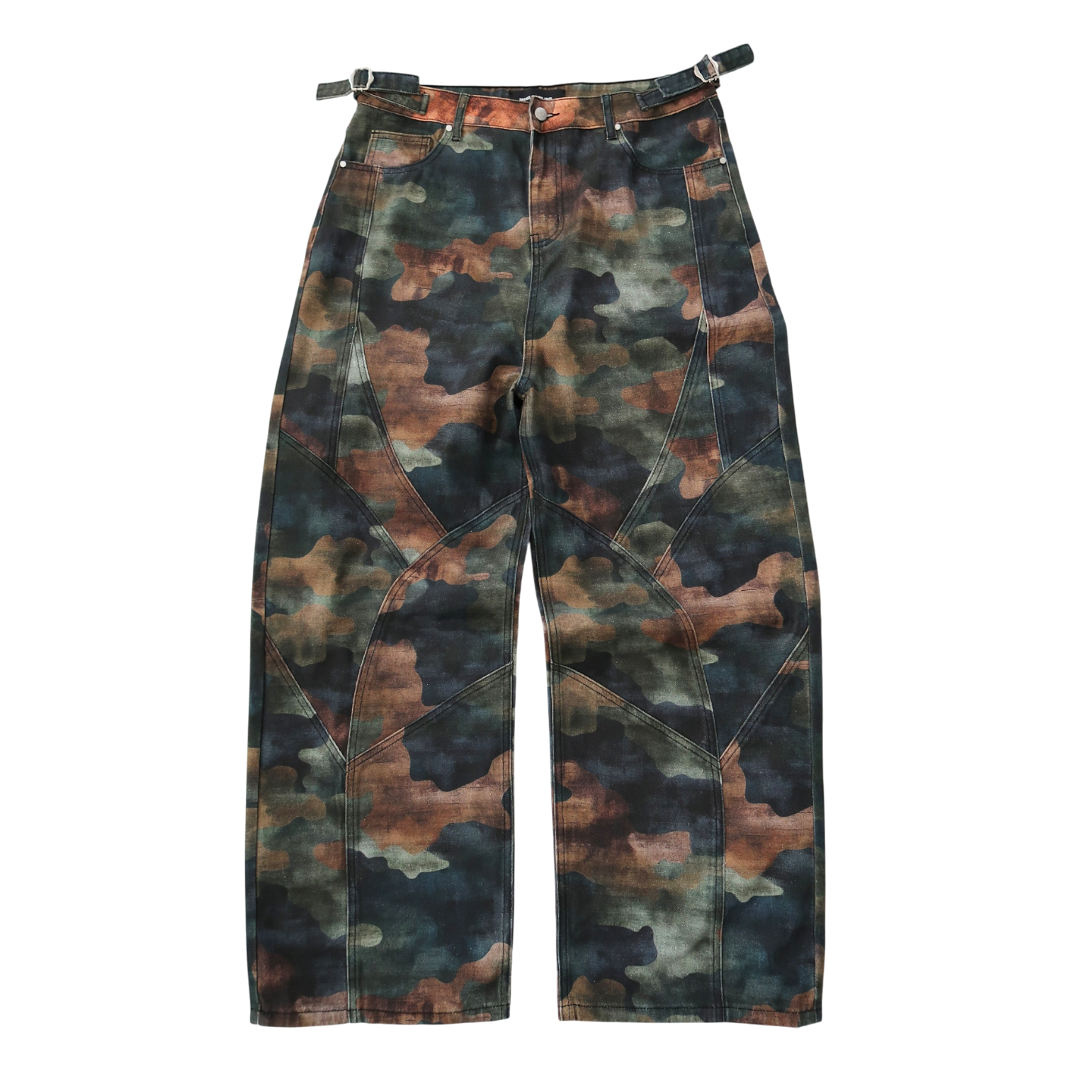 CAMO PANELED DENIM