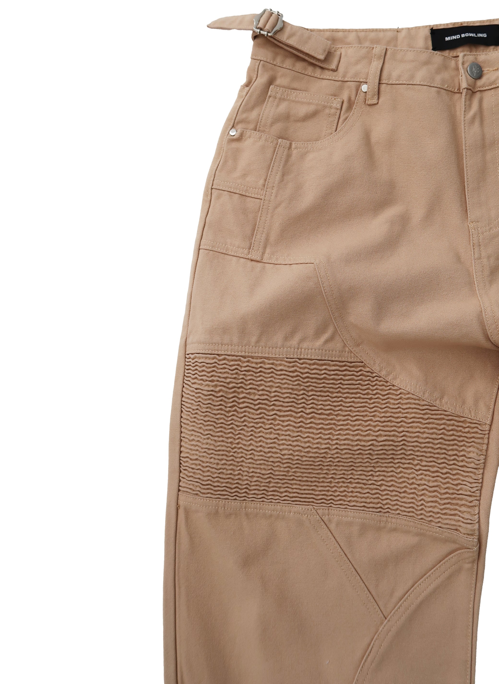 KHAKI BIKER TROUSERS