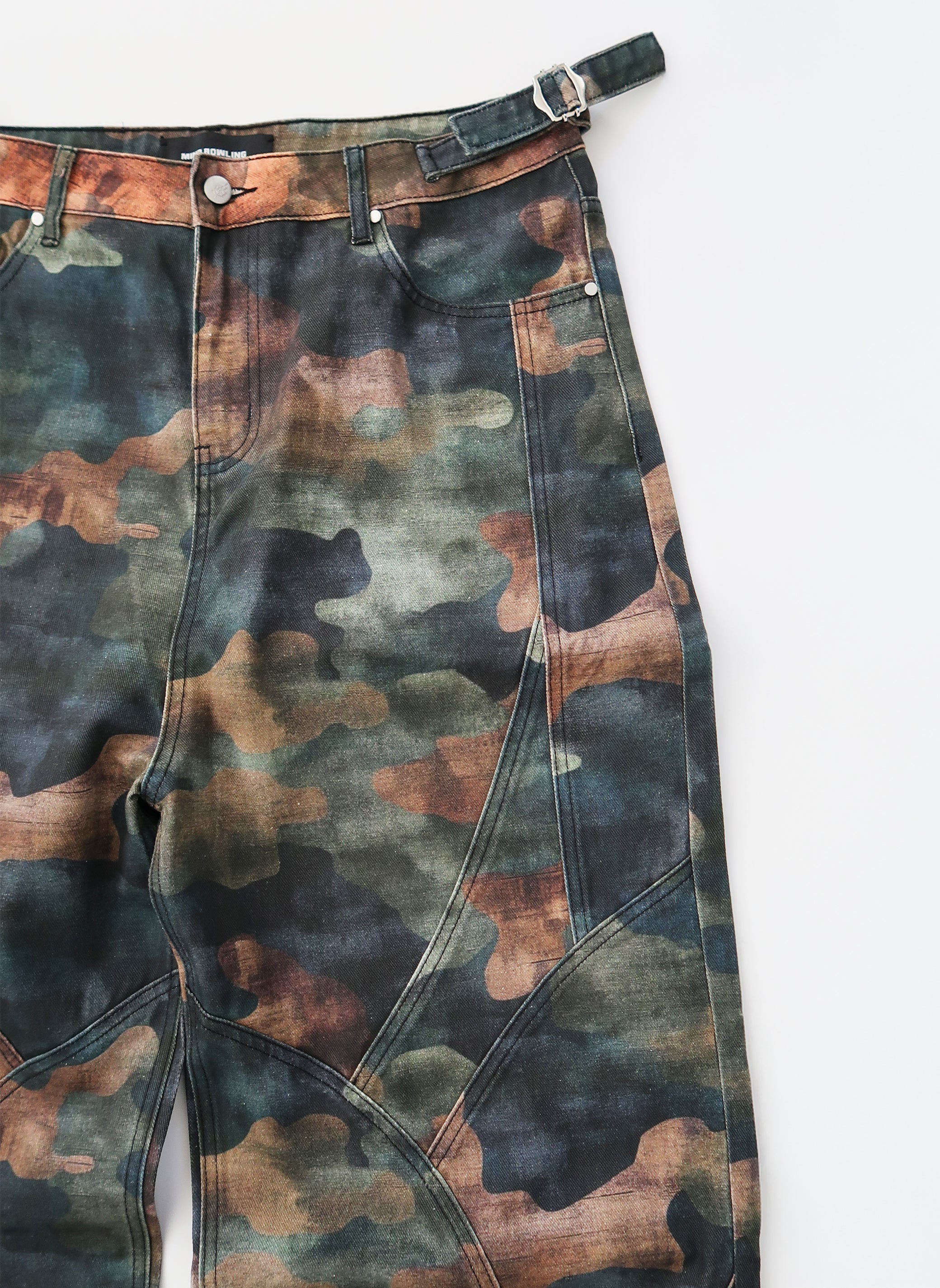 CAMO PANELED DENIM