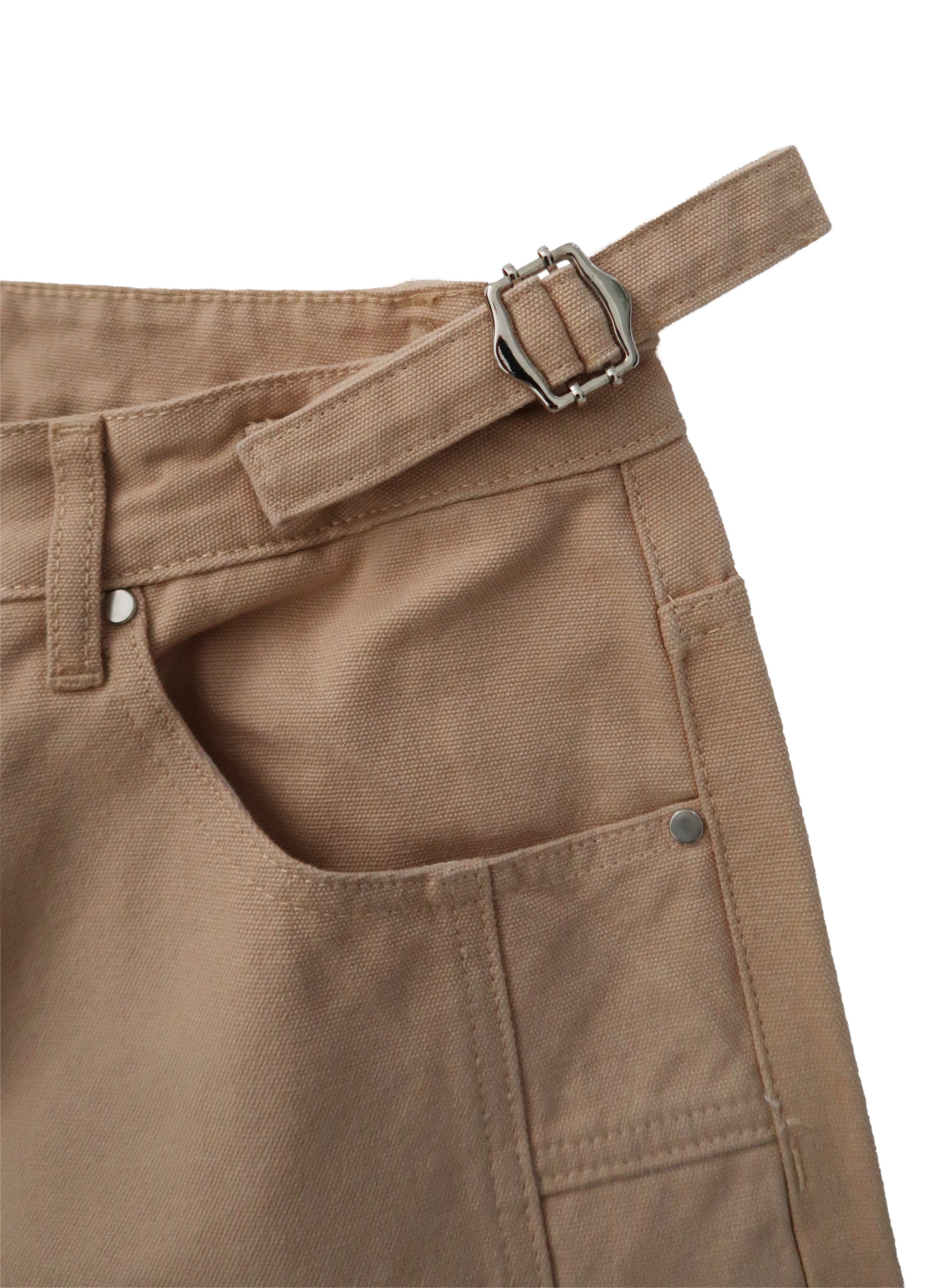 KHAKI BIKER TROUSERS
