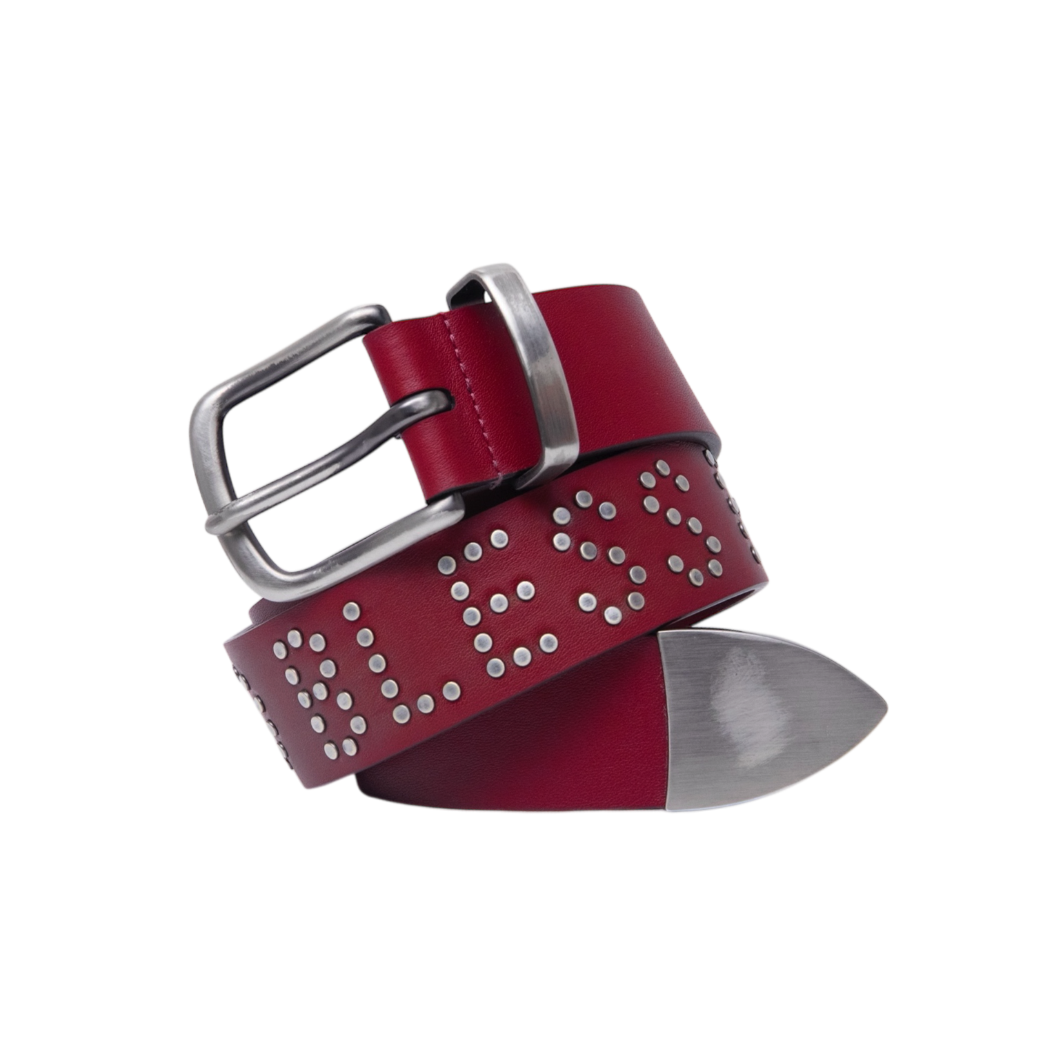 filthy riveted leather belt (dark red) *limited