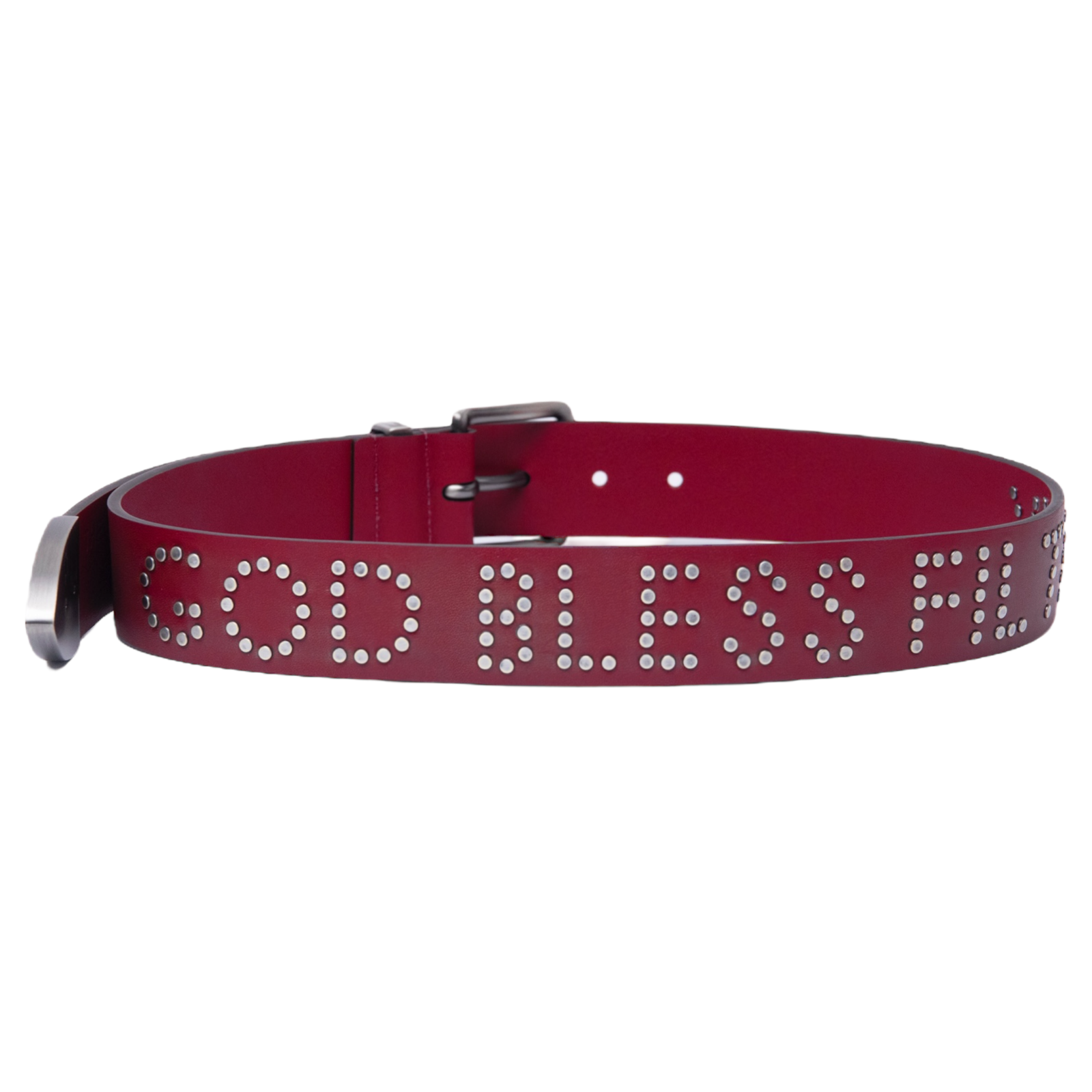 filthy riveted leather belt (dark red) *limited