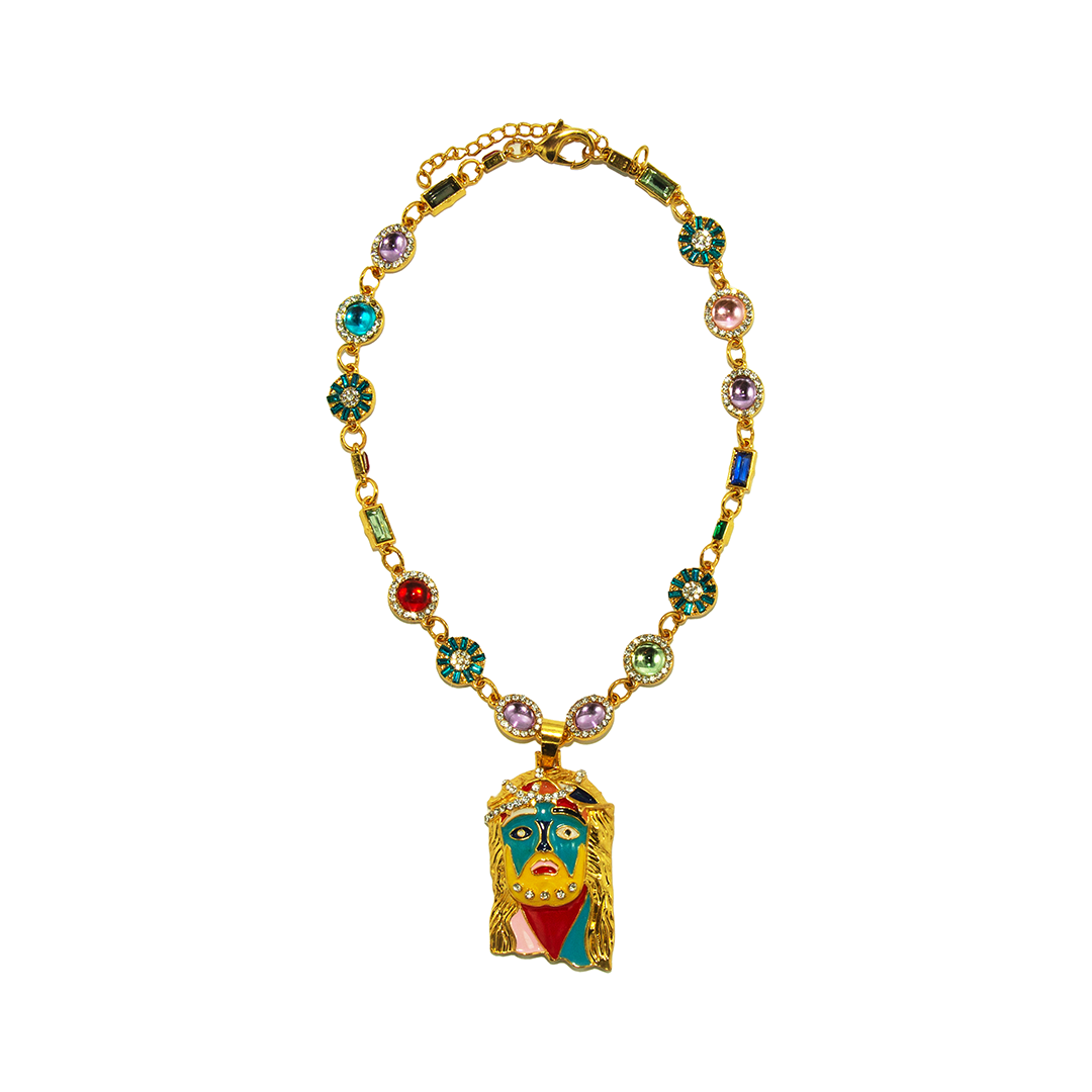 Lucky Charm Mona Lisa Jesus Chain