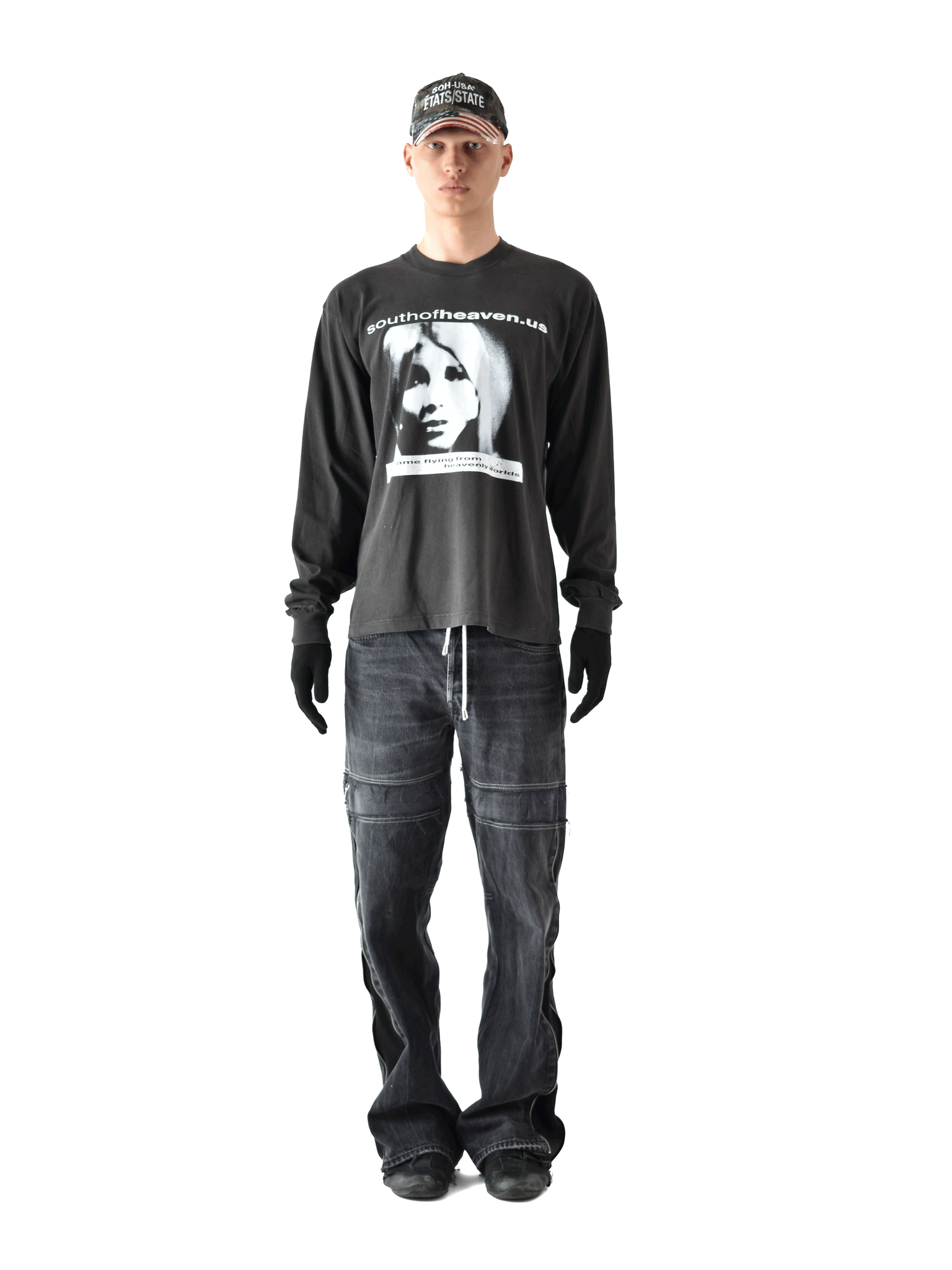 HEAVEN.US - Longsleeve Tee Washed Black