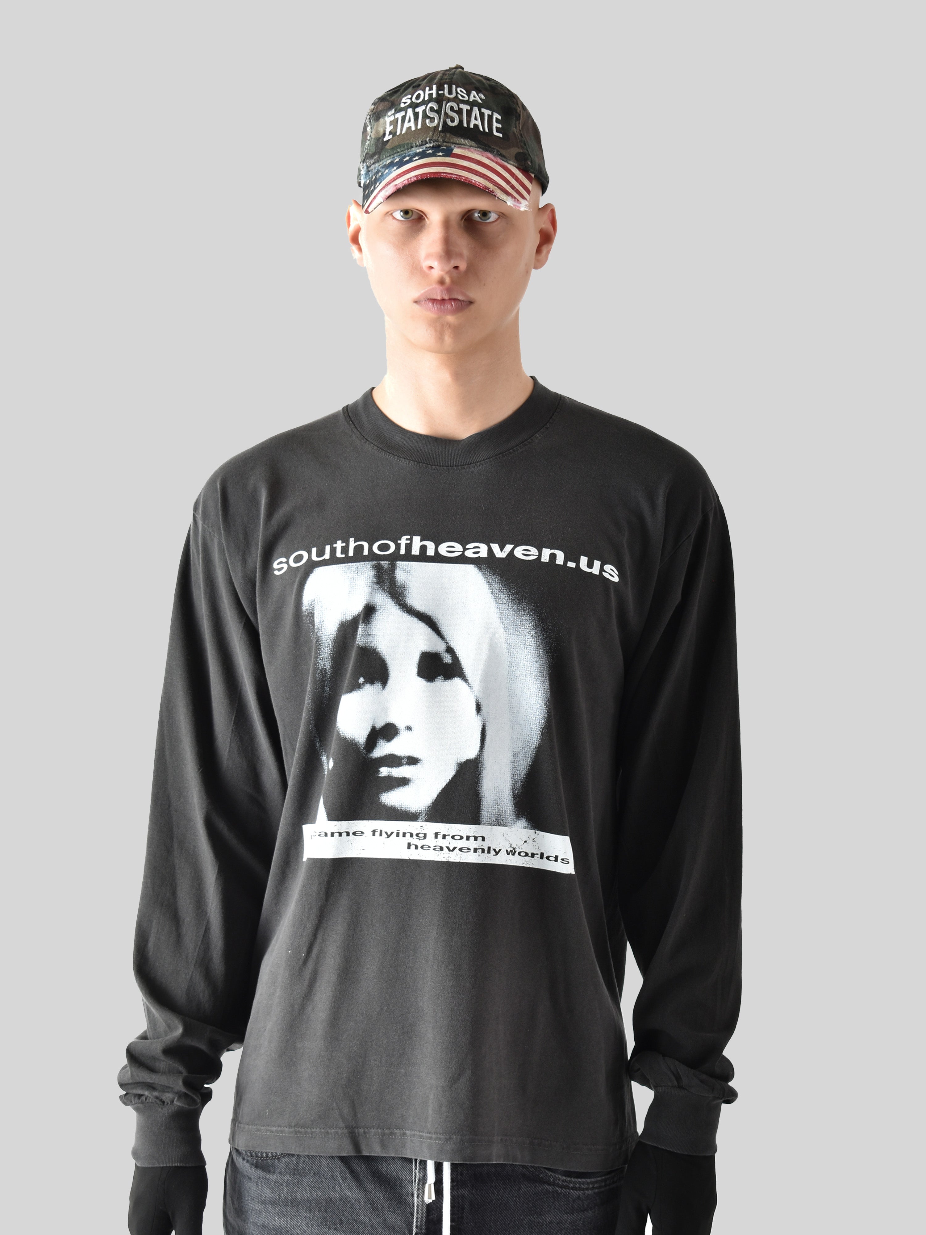 HEAVEN.US - Longsleeve Tee Washed Black