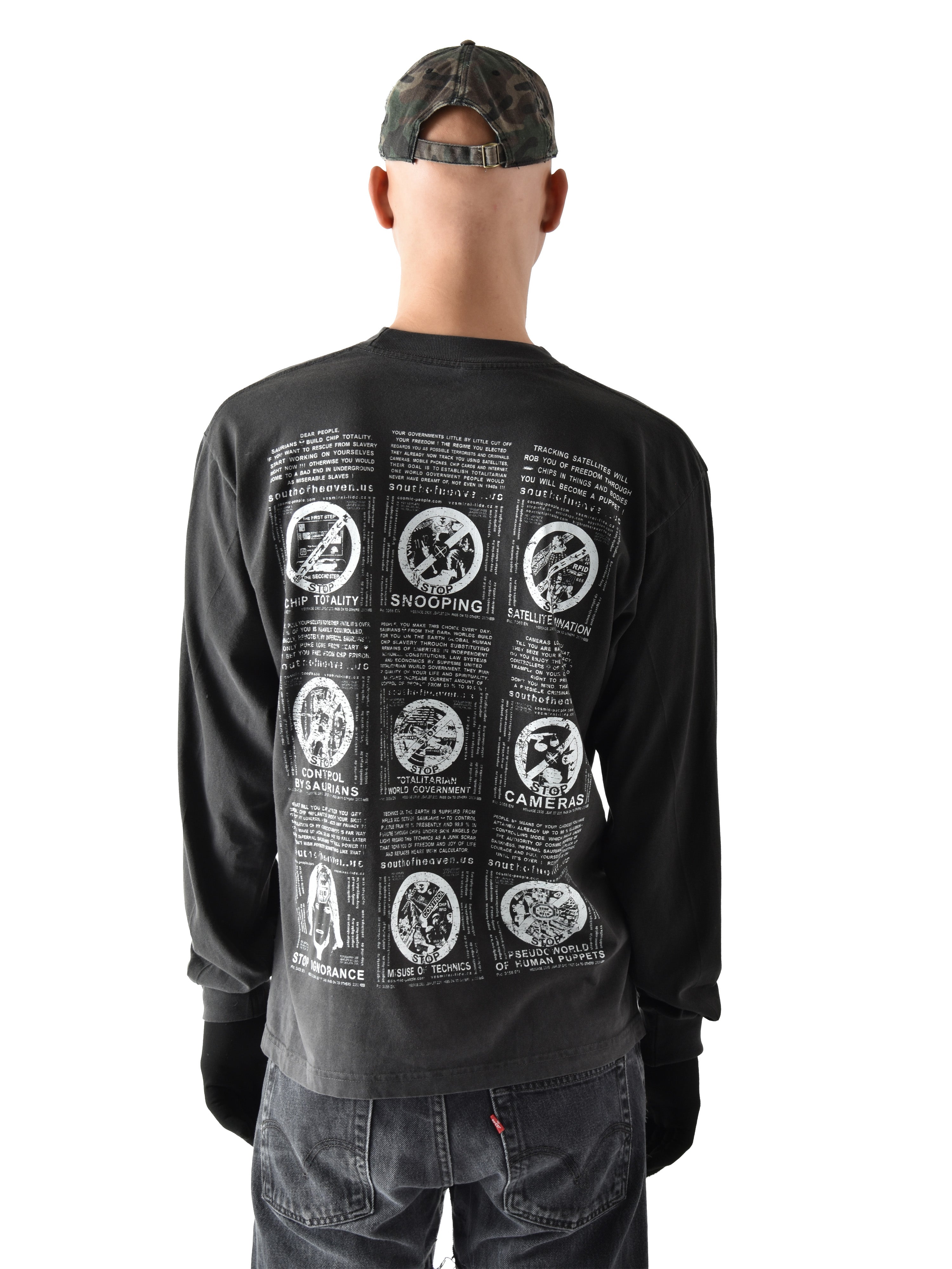 HEAVEN.US - Longsleeve Tee Washed Black