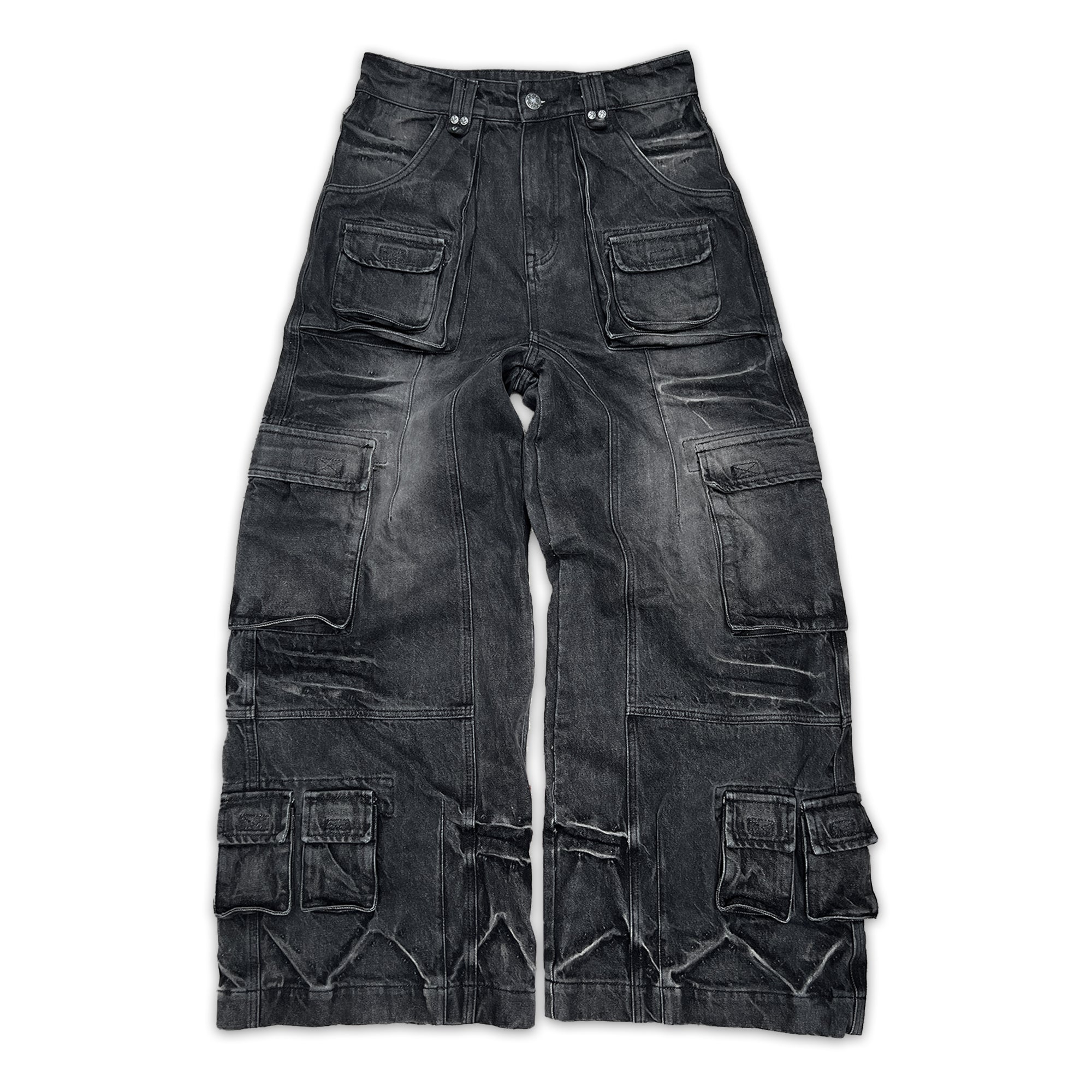 heavy denim cargos - midnight - omnee world
