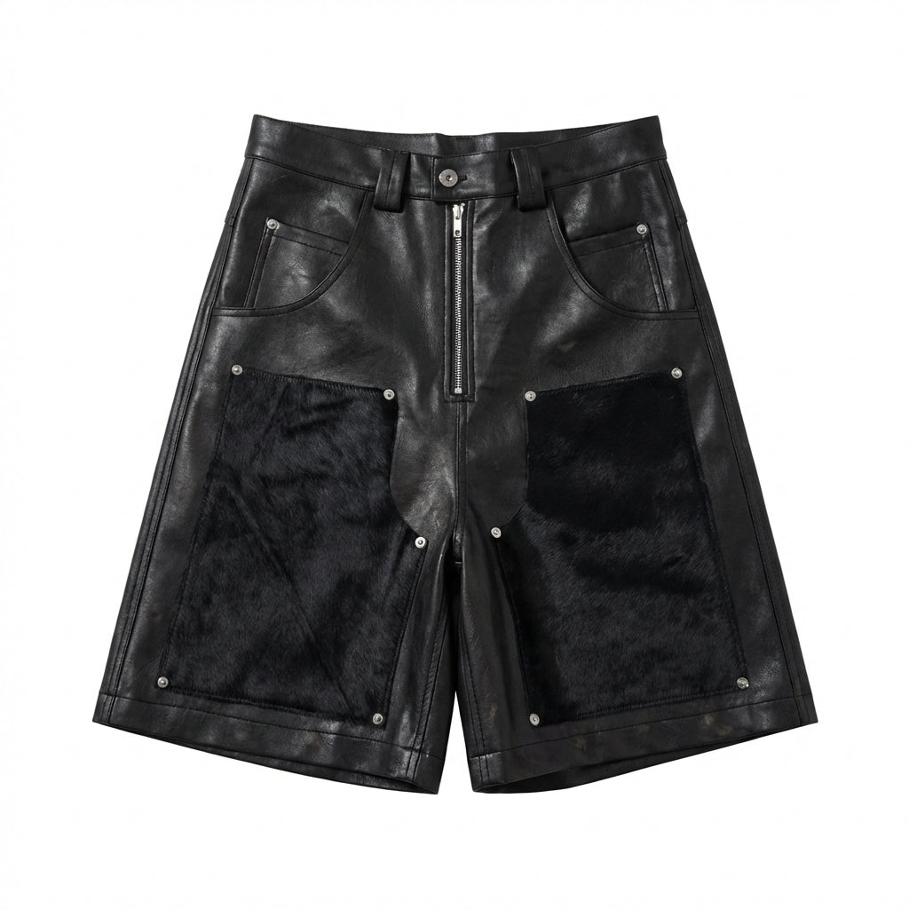 Leather Cowhide Shorts