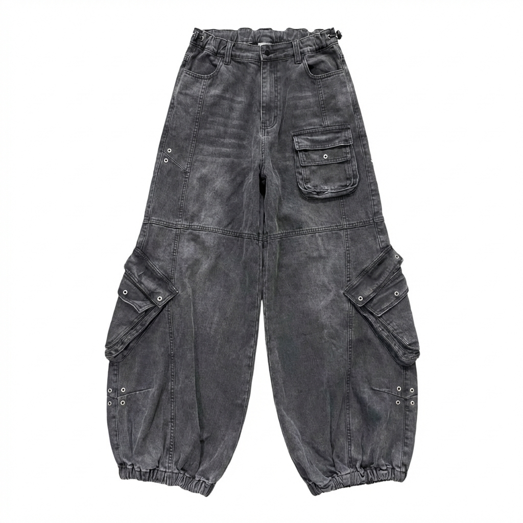 ARMY FATIGUES, WASHED BLACK