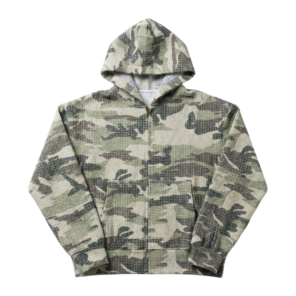CAMO NEEDLEPUNCH ZIP HOODIE – Lowheads