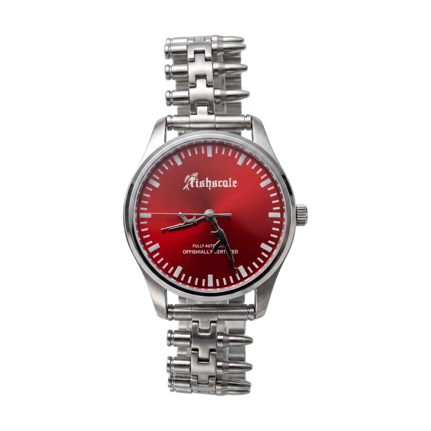 FULLY AUTOMATIC WATCH (SILVER/RED)