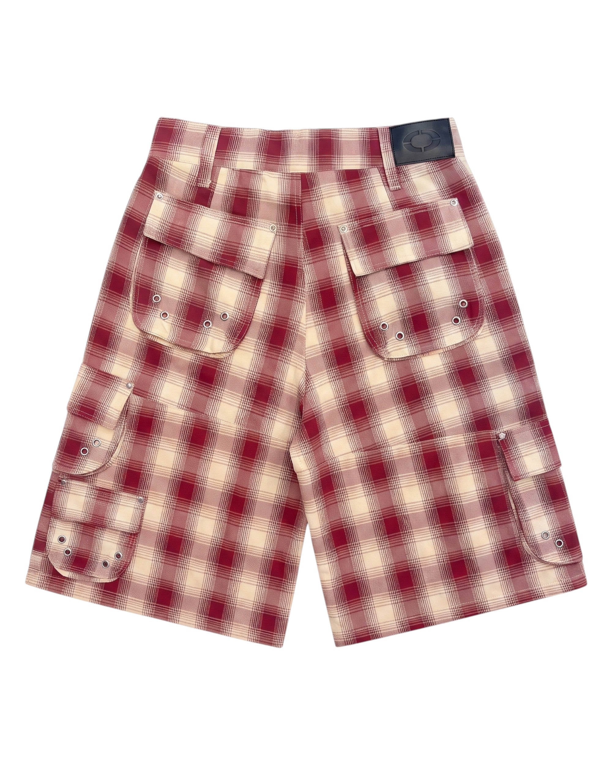 WOOL SHORTS, RED PLAID