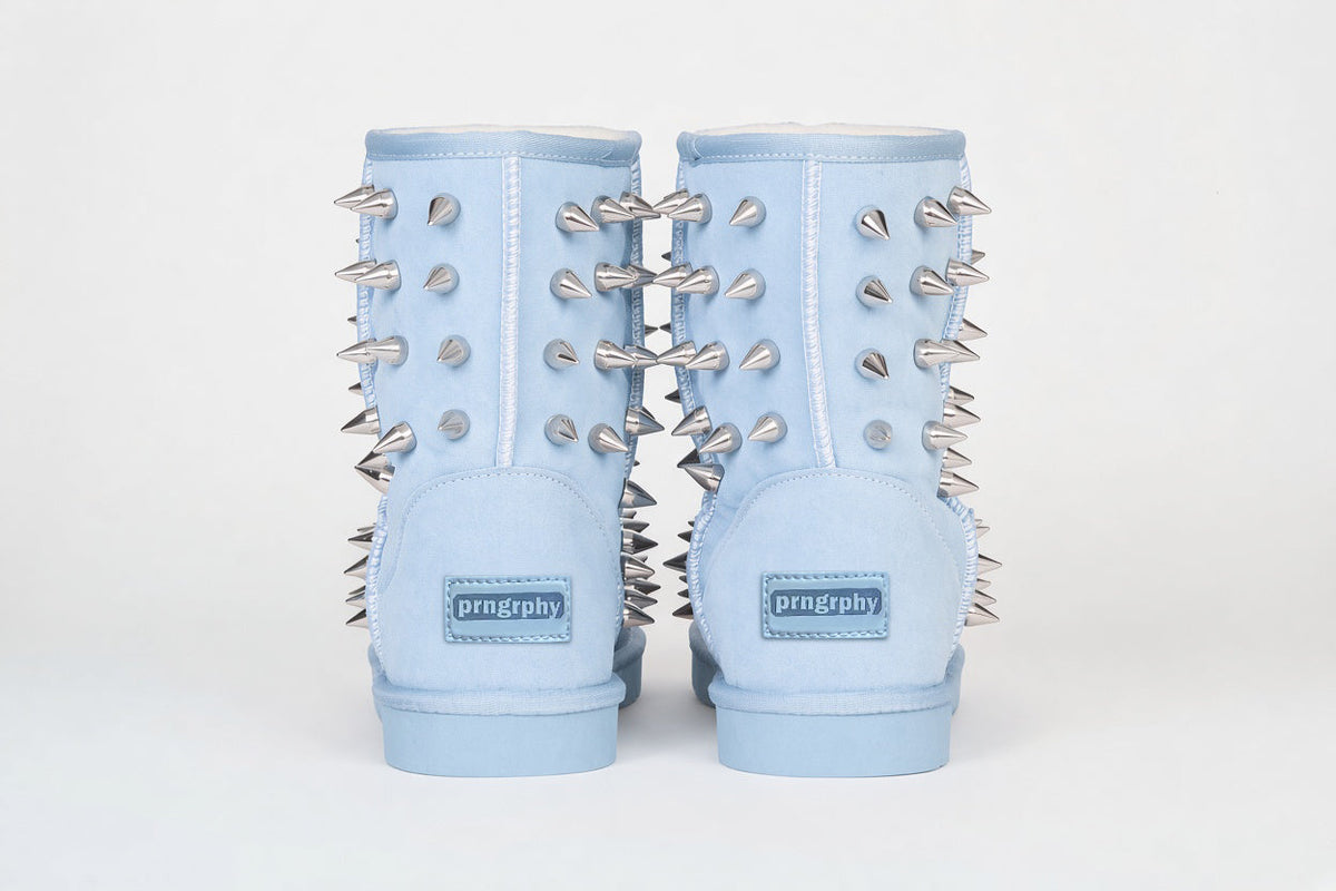 prngrphy Studded Suede Boot XL - BABY BLUE