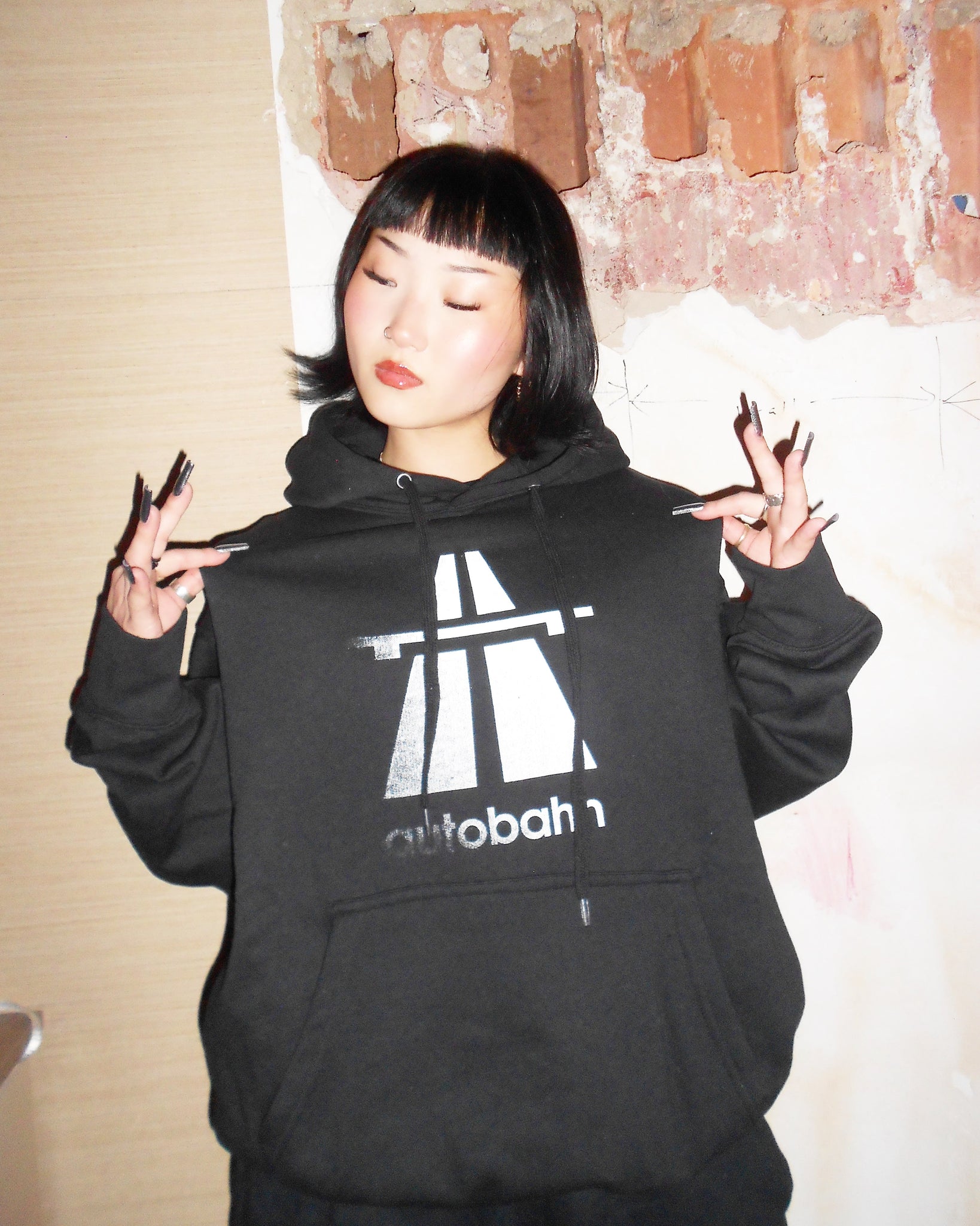 Black Classic Logo Hoodie