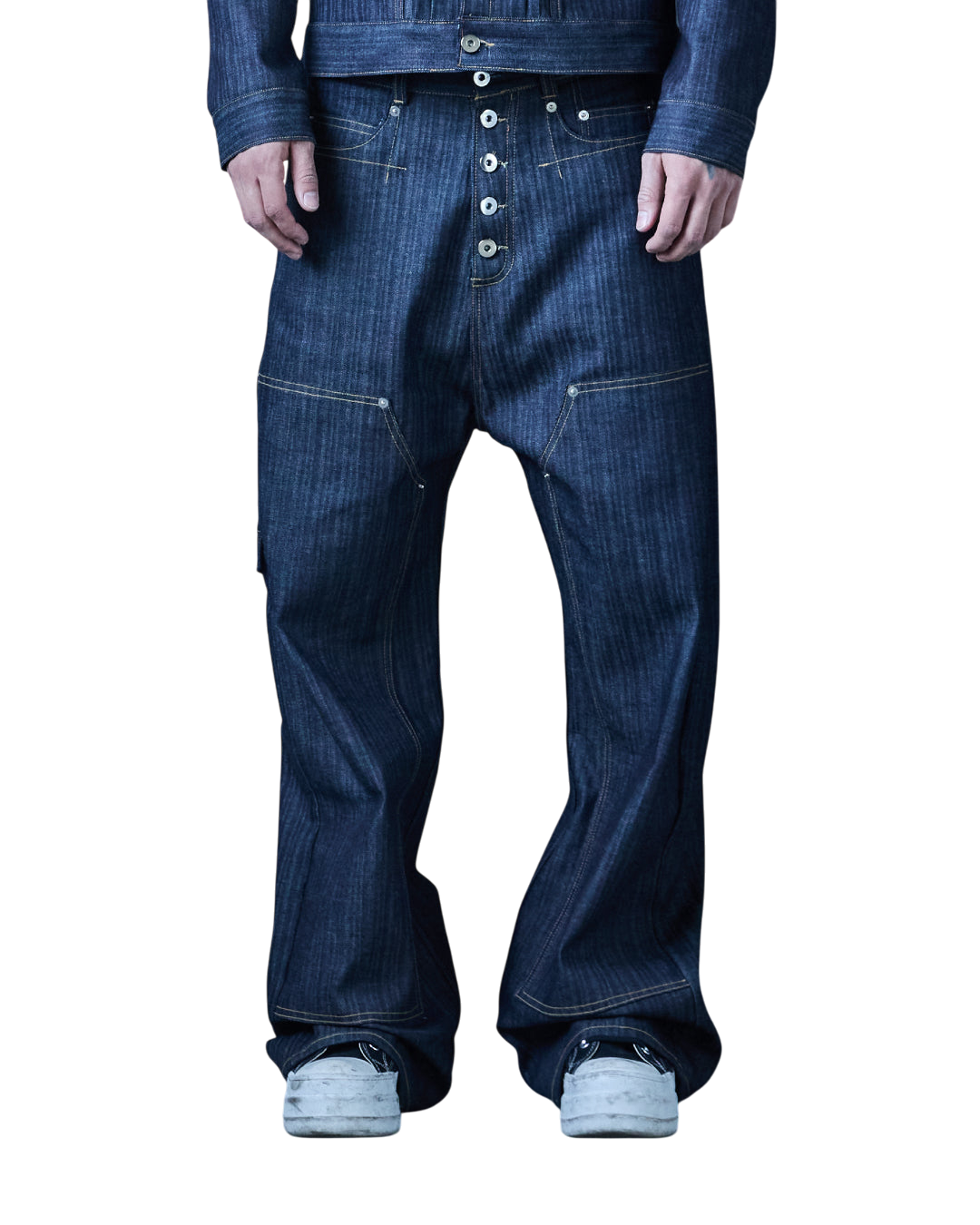 CORE 0.3 'GREY' BAGGY JAPANESE HERRINGBONE DENIM