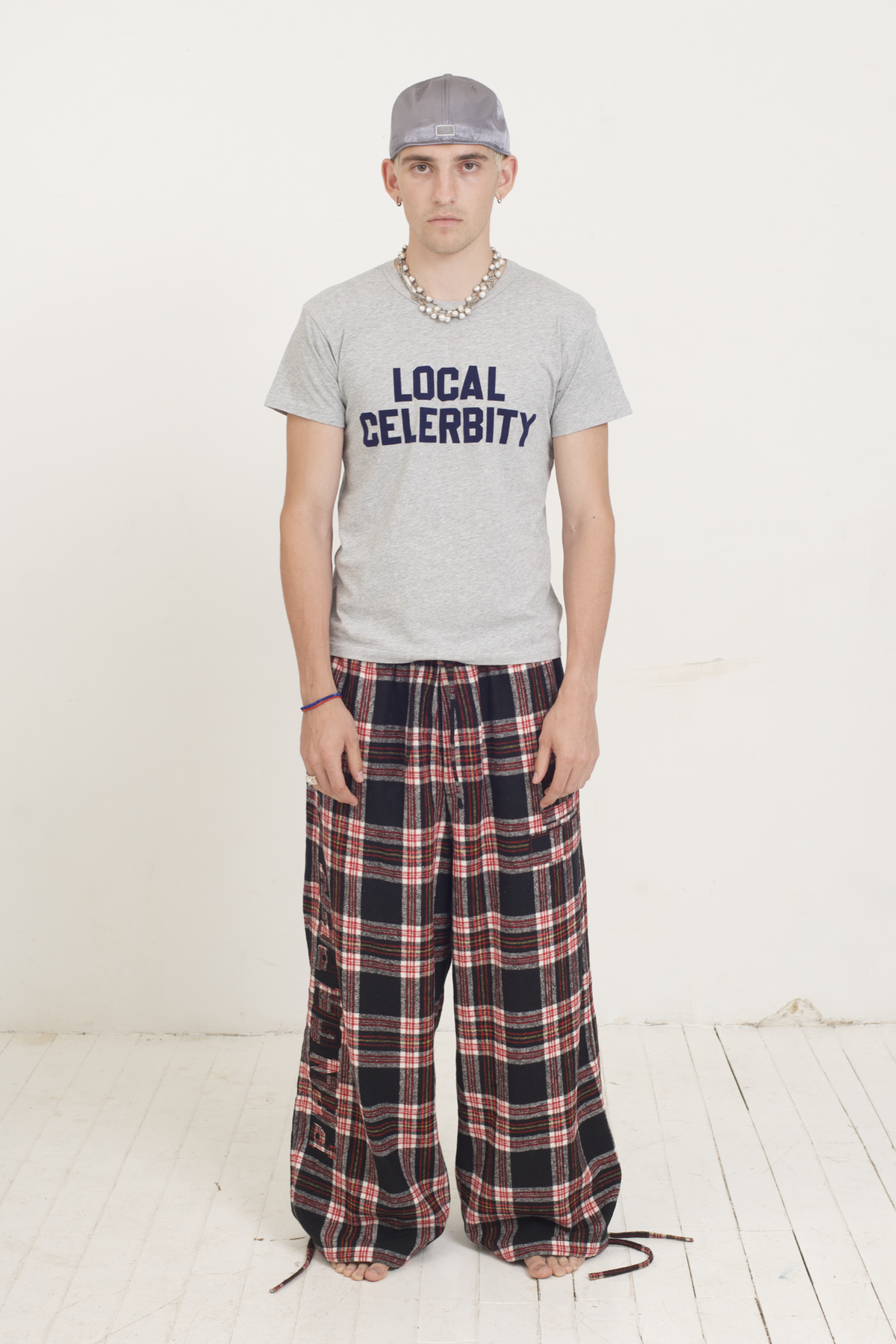 Prngrphy - Plaid Varsity Sweats (BLACK/RED)