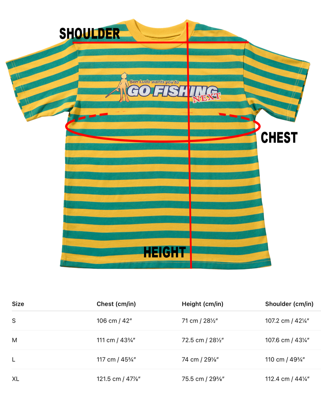 YELLOW/LIGHT BLUE GO FISHING T-SHIRT