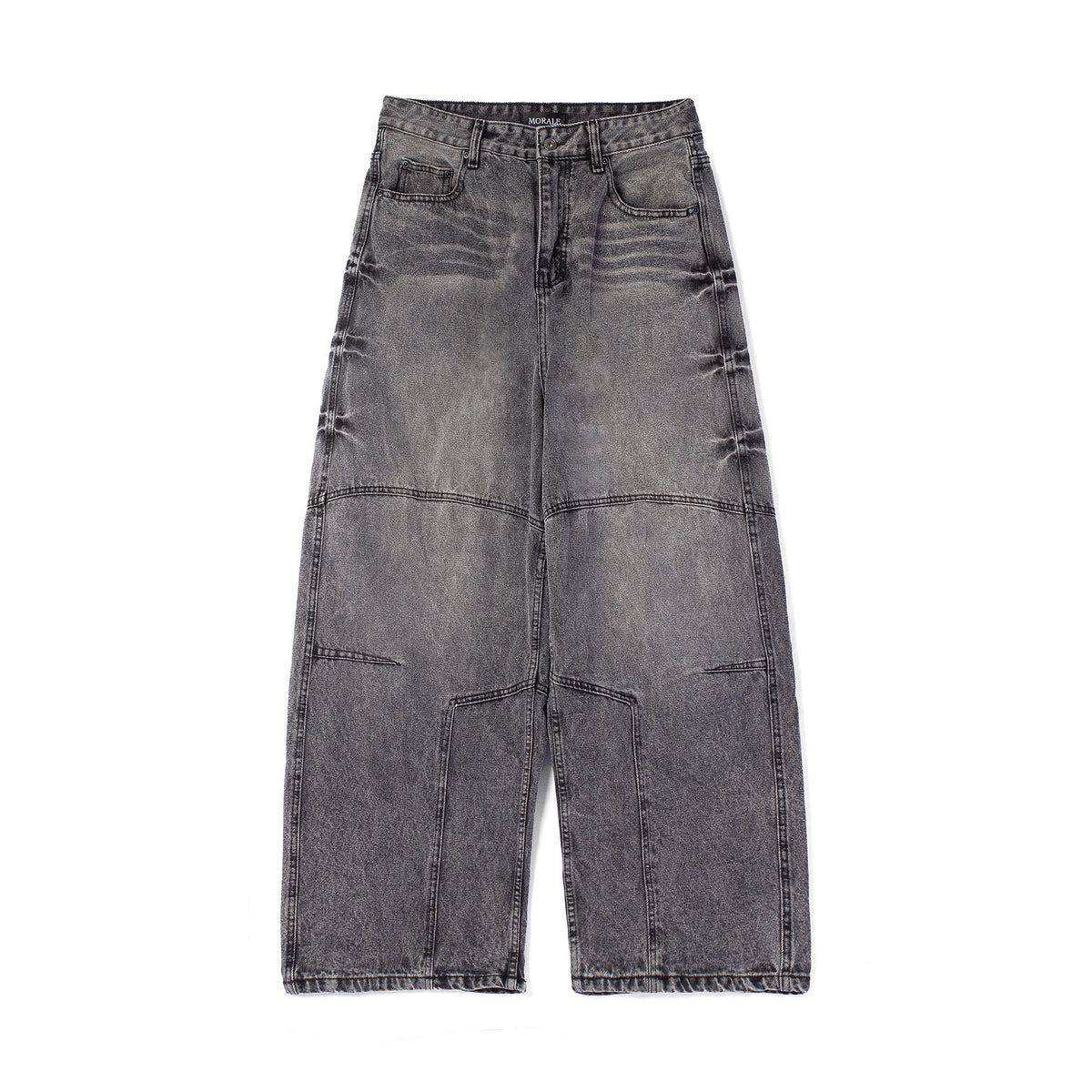 FADED GRAPHITE BIKER BAGGY JEANS