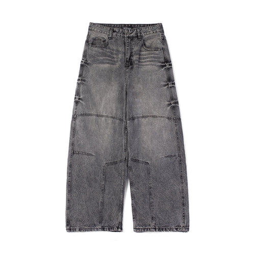 FADED GRAPHITE BIKER BAGGY JEANS