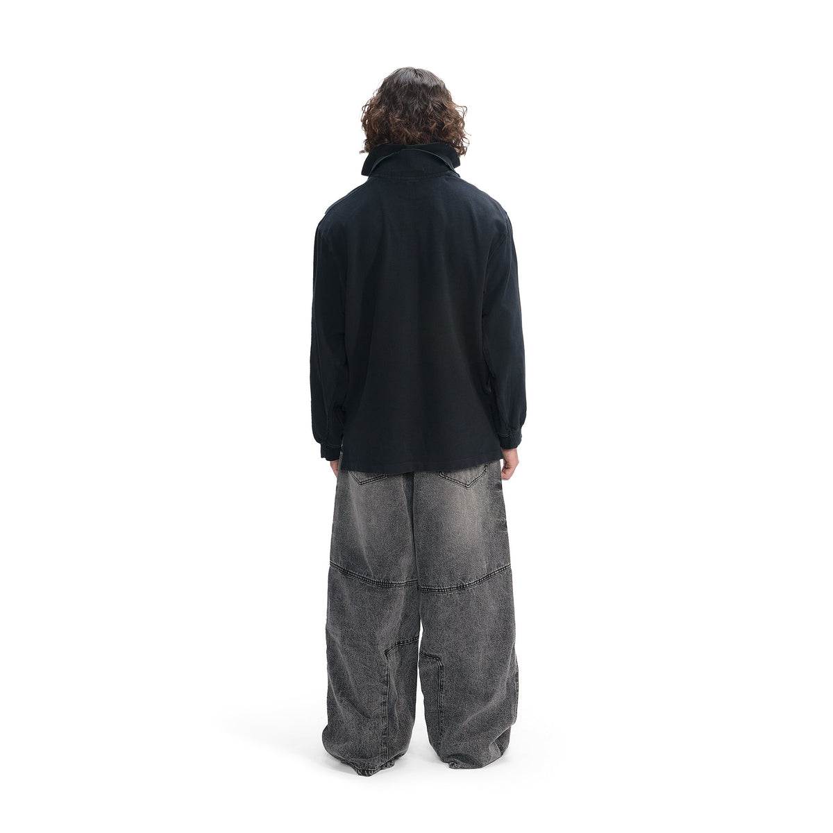 FADED GRAPHITE BIKER BAGGY JEANS