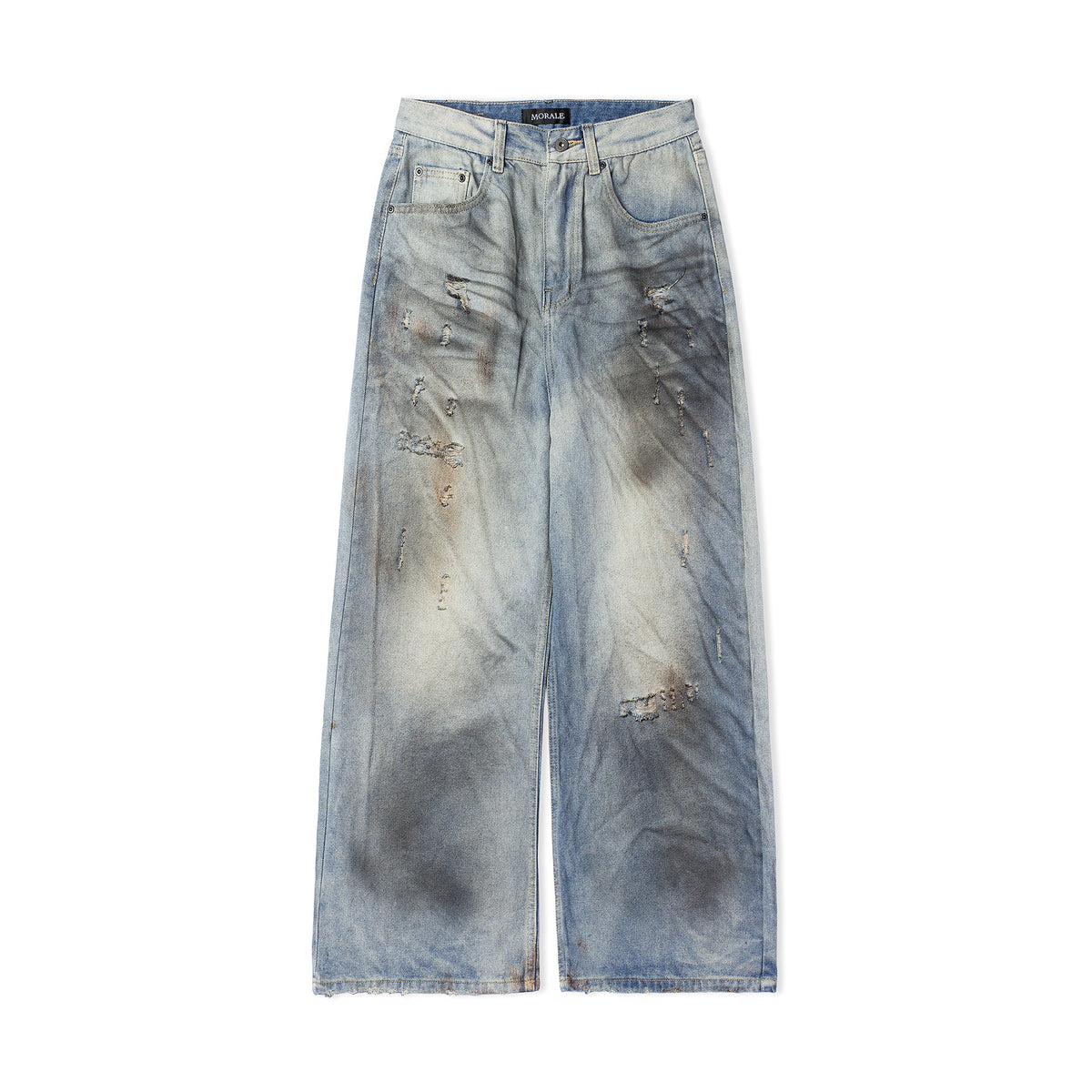 RUSTIC BLUE FADED BAGGY JEANS