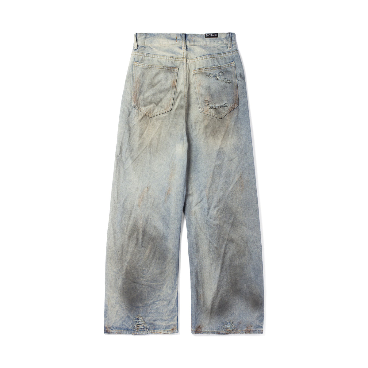 RUSTIC BLUE FADED BAGGY JEANS