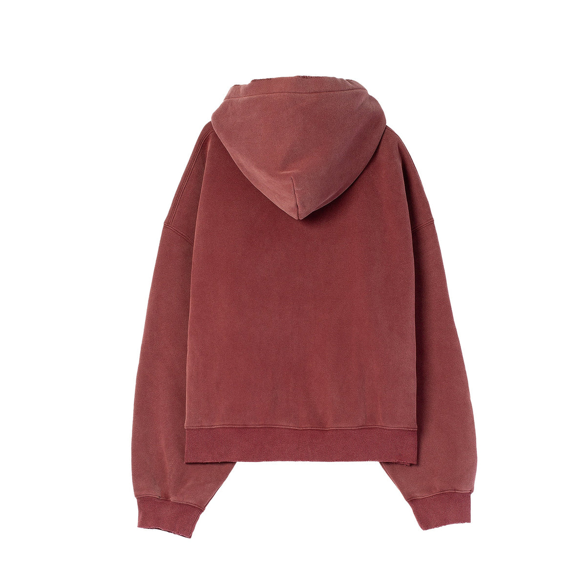 RED SAPPHIRE CROPPED ZIP-UP HOODIE