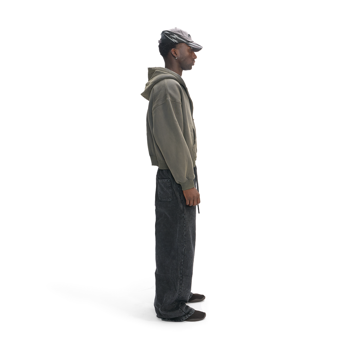 BLACK WASHED LOOSE FIT SWEATPANTS