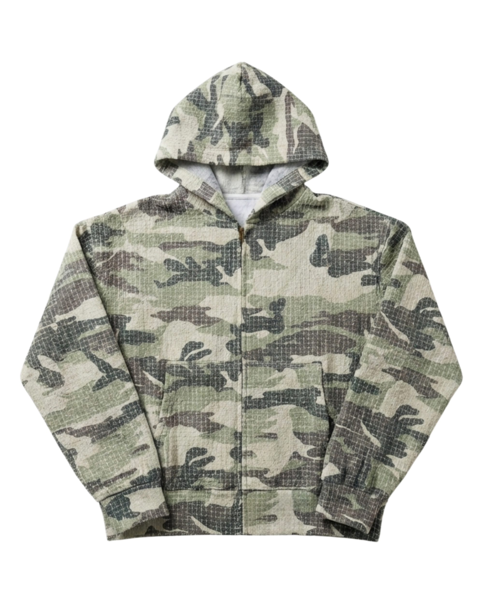 CAMO NEEDLEPUNCH ZIP HOODIE