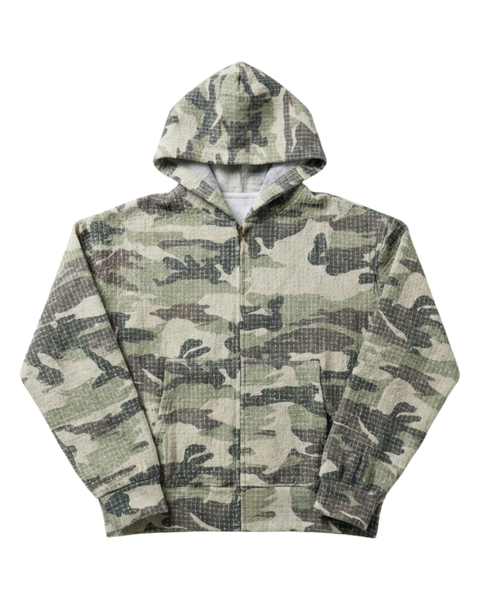 CAMO NEEDLEPUNCH ZIP HOODIE – Lowheads CAMO NEEDLEPUNCH ZIP HOODIE – Lowheads