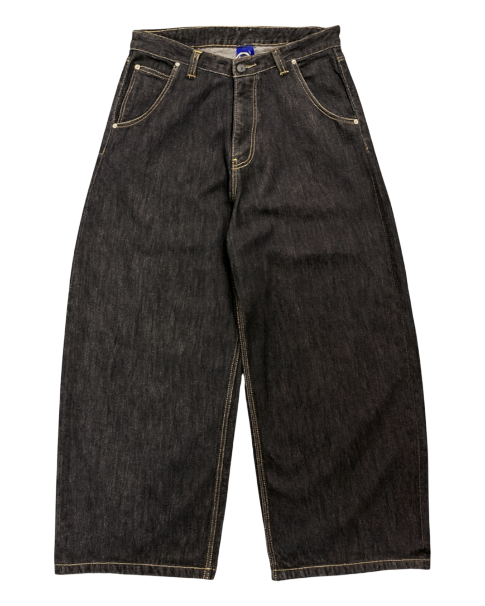 WIDE LEG SELVEDGE, DARK INDIGO/ORANGE STITCH