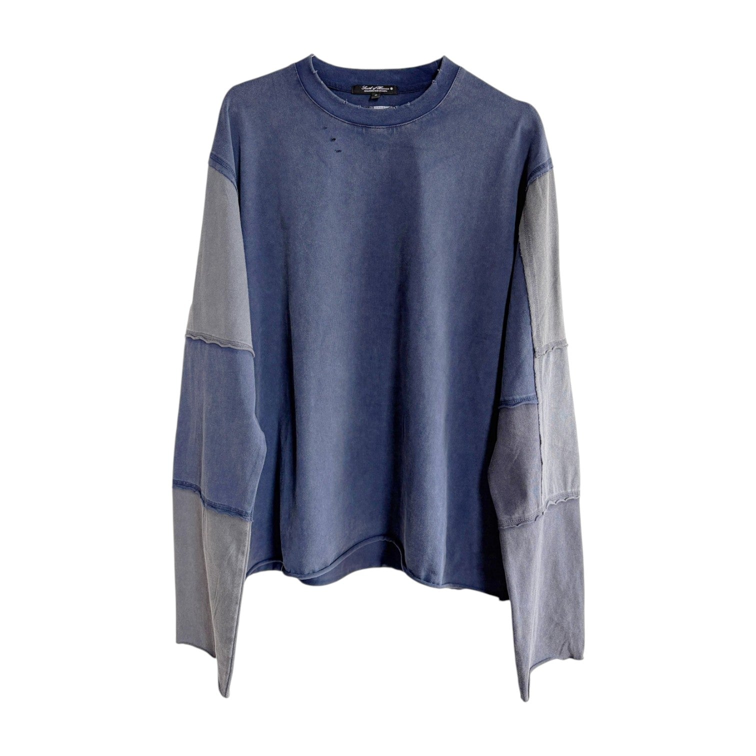 DISTRESSED PATCHWORK LONGSLEEVE - INDIGO
