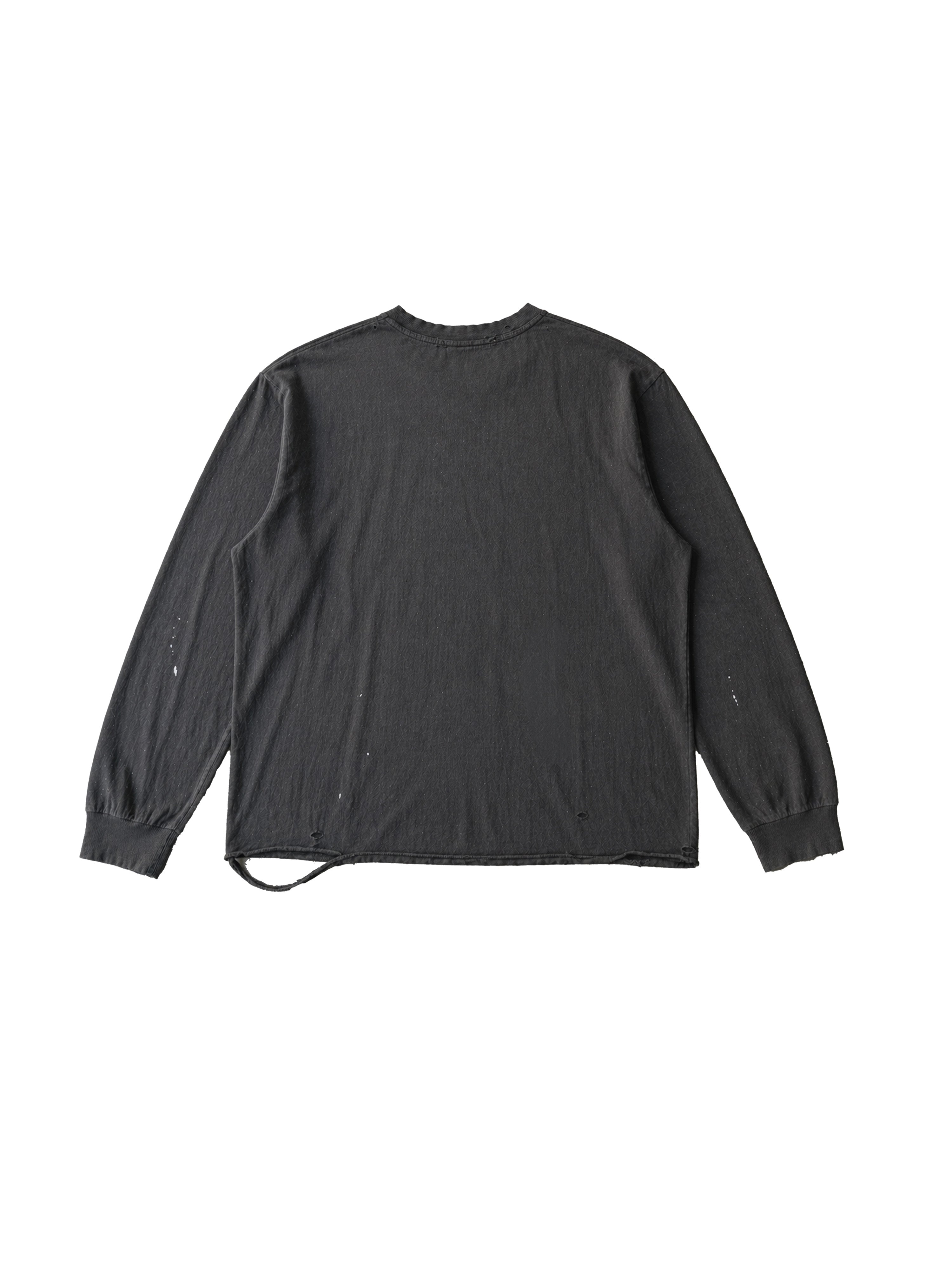 DISTRESSED POCKET LONGSLEEVE - ANTHRACITE