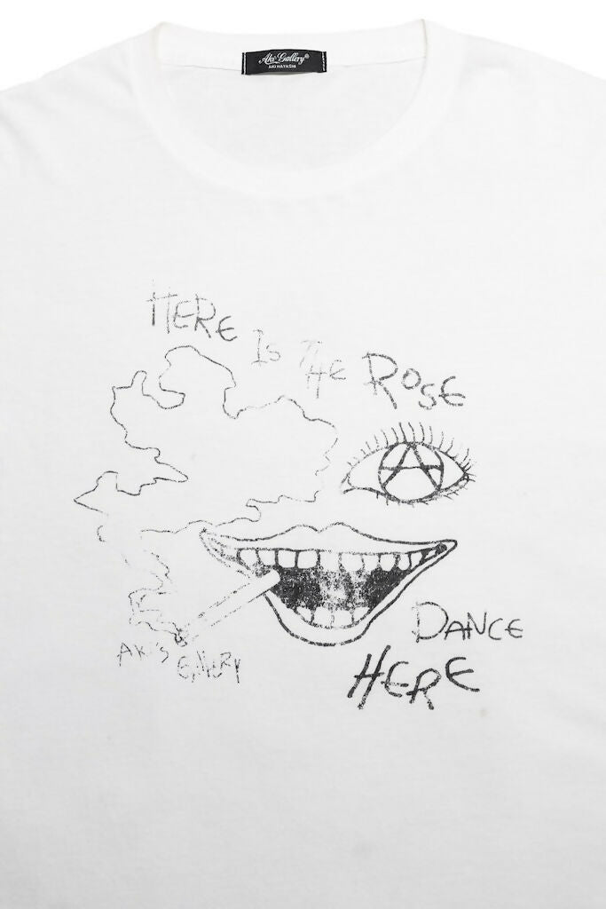 "Dance Here" Reconstructed Layered Long-Sleeve T-Shirt (White)