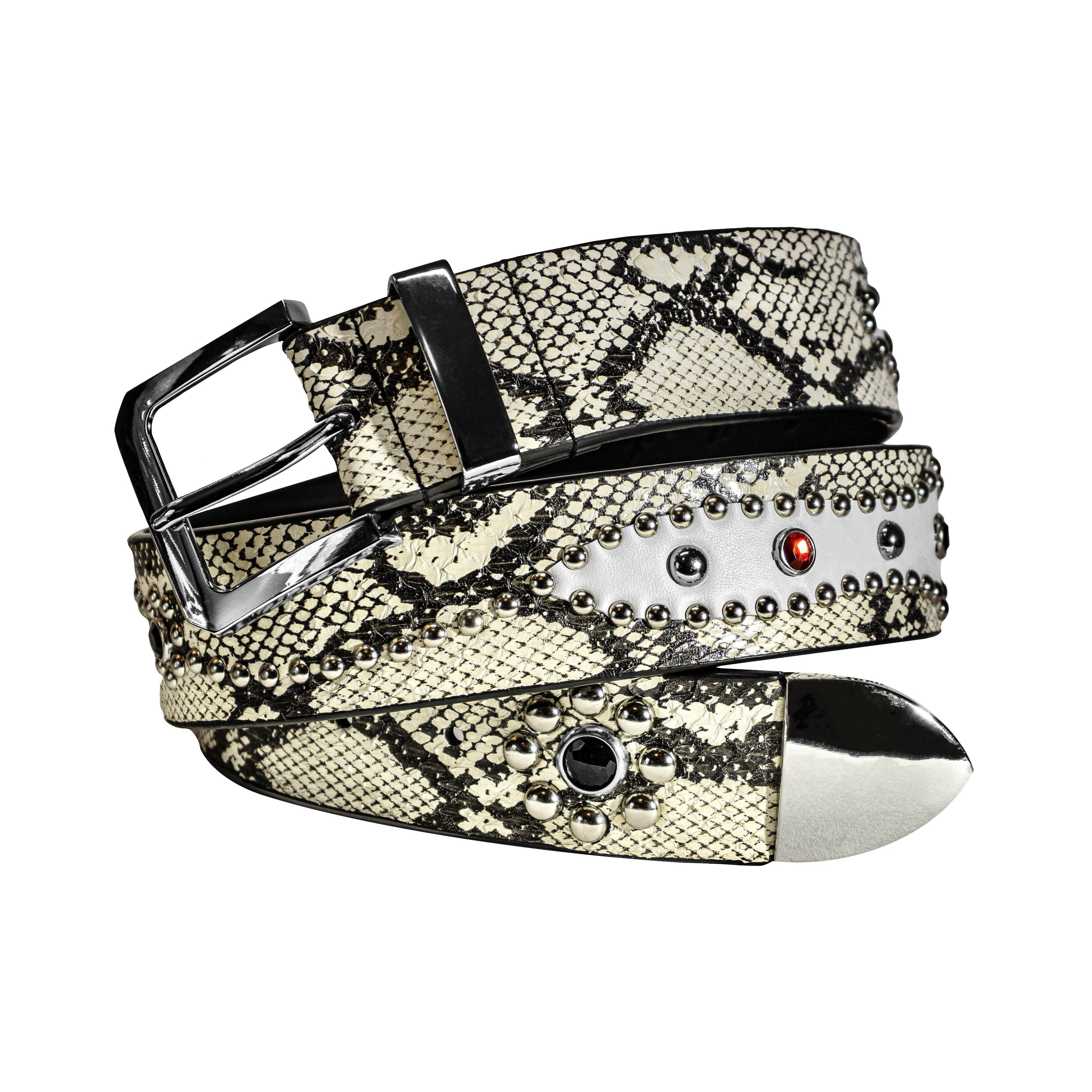 小物 Fuga python studs belt Fuga python studs belt