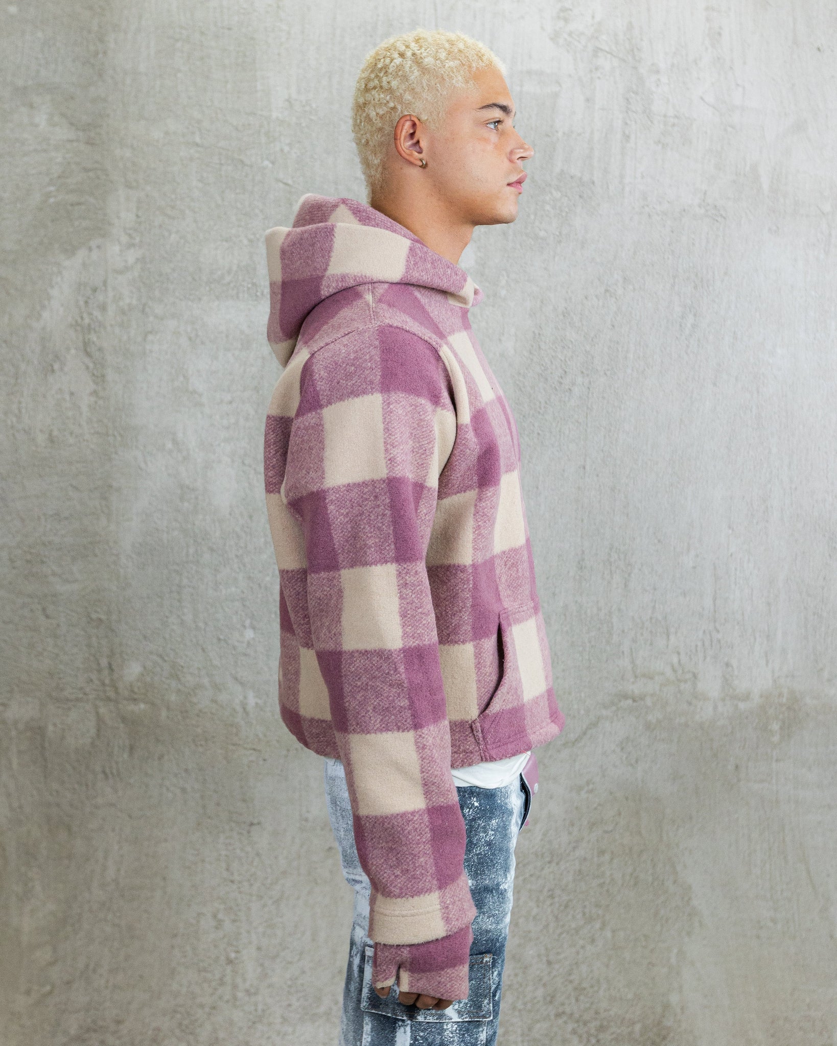 Pink Wool Hoodie